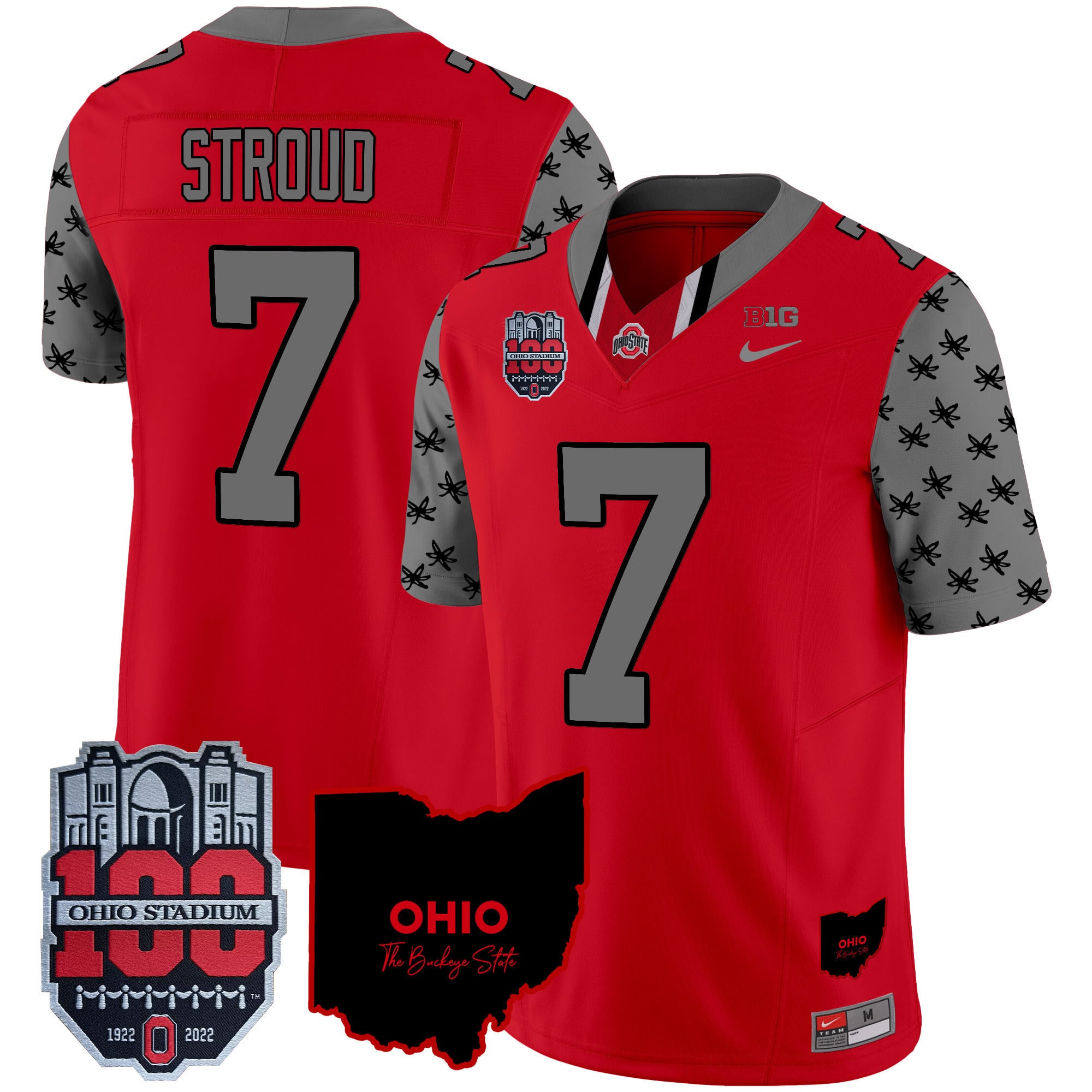 Men's Ohio State Buckeyes 100th Anniversary Patch Vapor Limited Jersey - All Stitched
