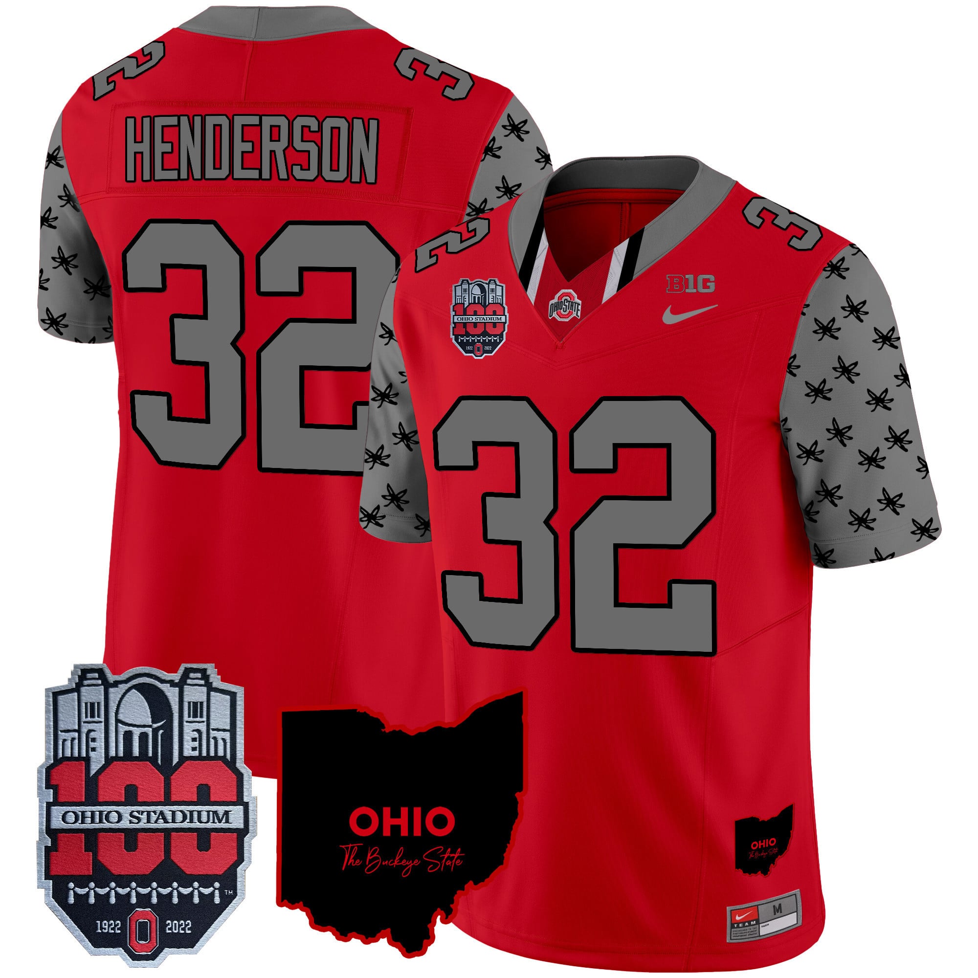 Men's Ohio State Buckeyes 100th Anniversary Patch Vapor Limited Jersey - All Stitched