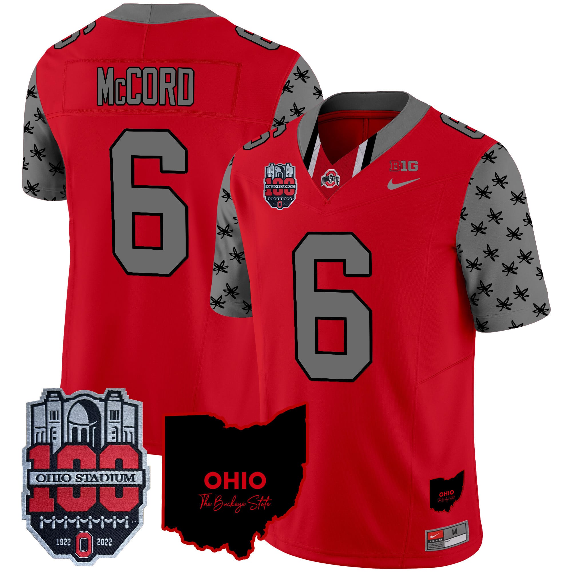 Men's Ohio State Buckeyes 100th Anniversary Patch Vapor Limited Jersey - All Stitched