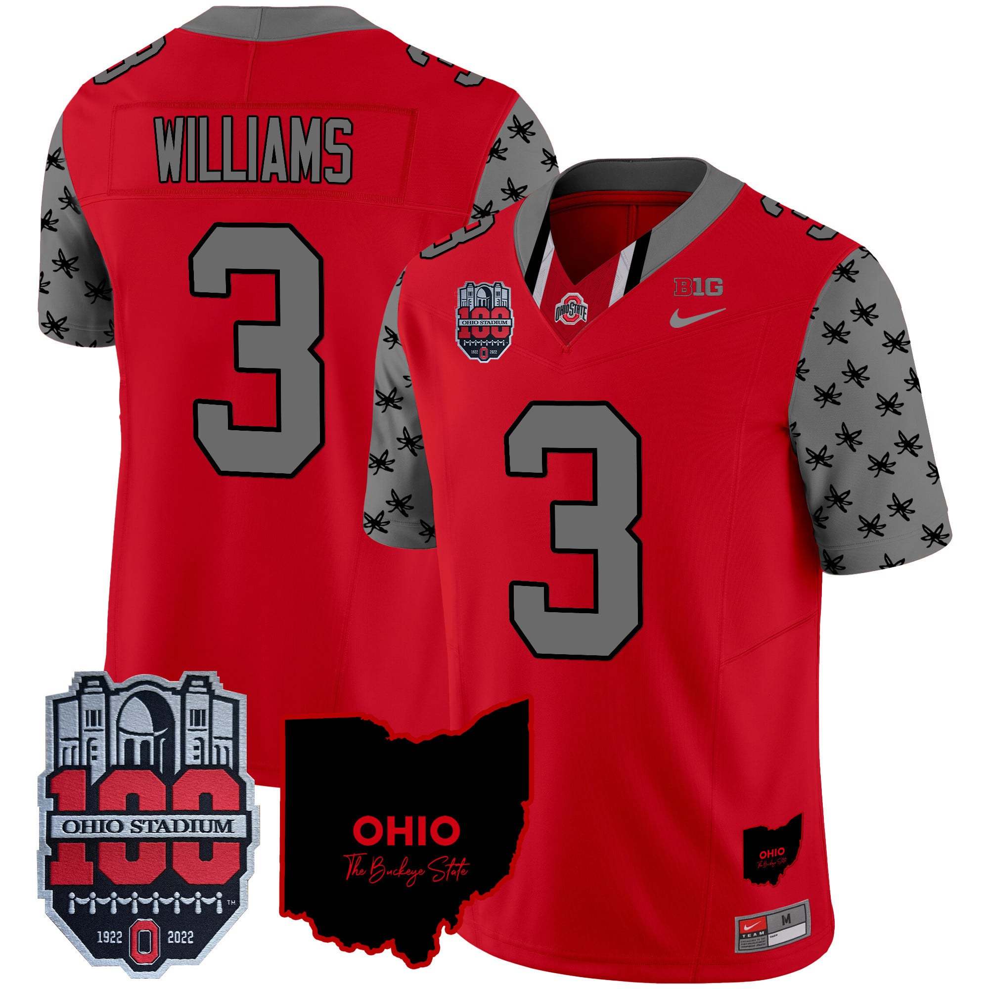 Men's Ohio State Buckeyes 100th Anniversary Patch Vapor Limited Jersey - All Stitched