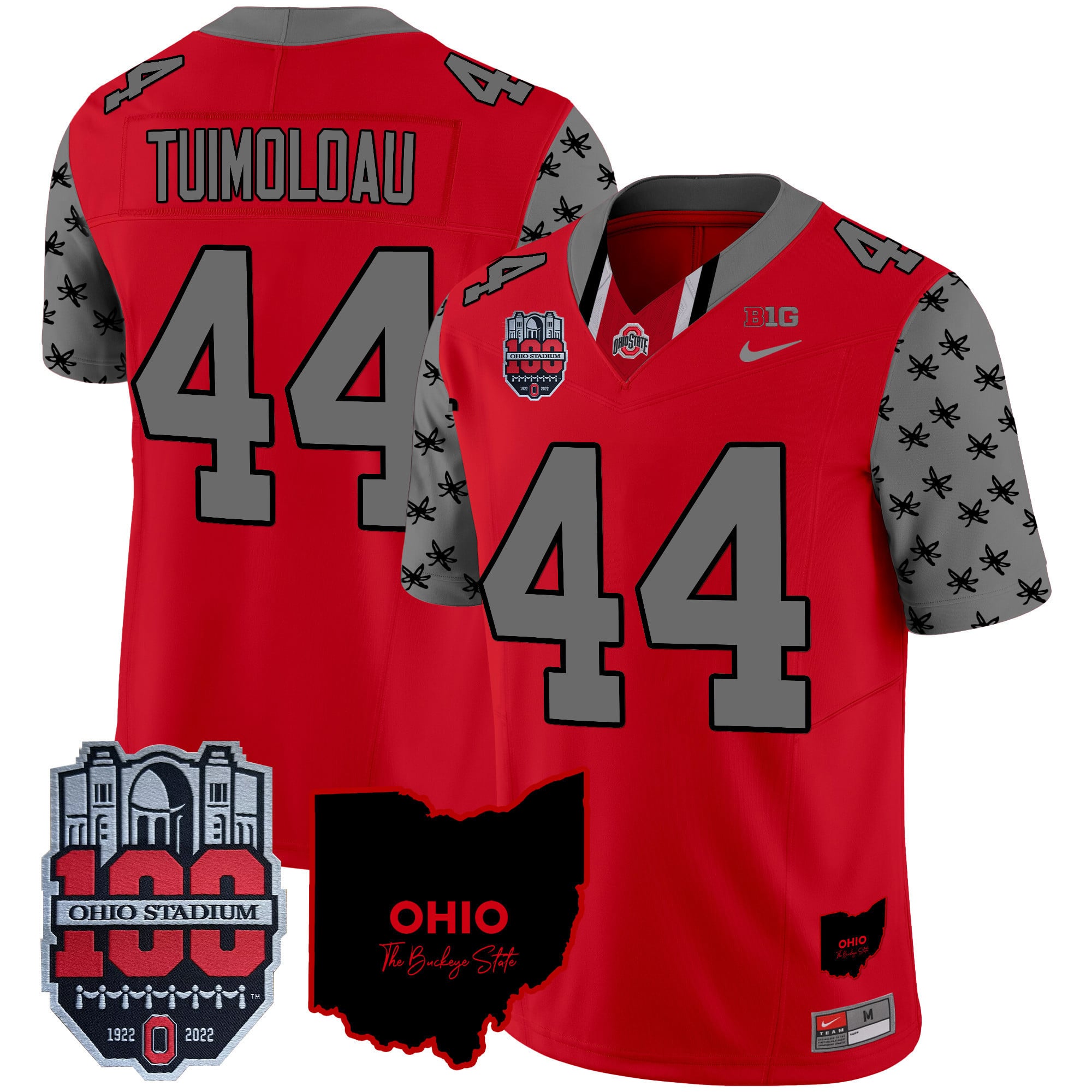 Men's Ohio State Buckeyes 100th Anniversary Patch Vapor Limited Jersey - All Stitched