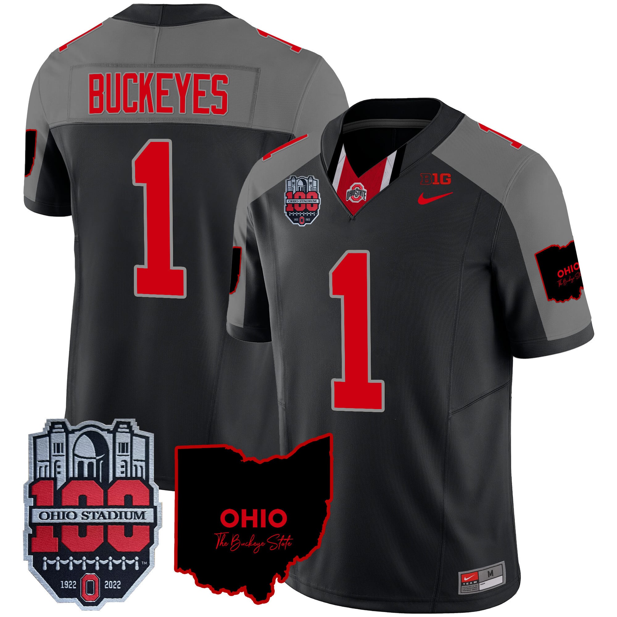 Men's Ohio State Buckeyes 100th Anniversary Patch Vapor Limited Jersey - All Stitched