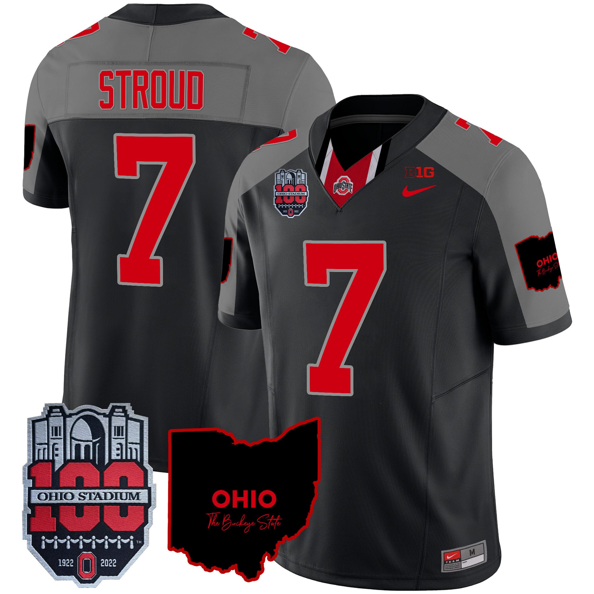 Men's Ohio State Buckeyes 100th Anniversary Patch Vapor Limited Jersey - All Stitched
