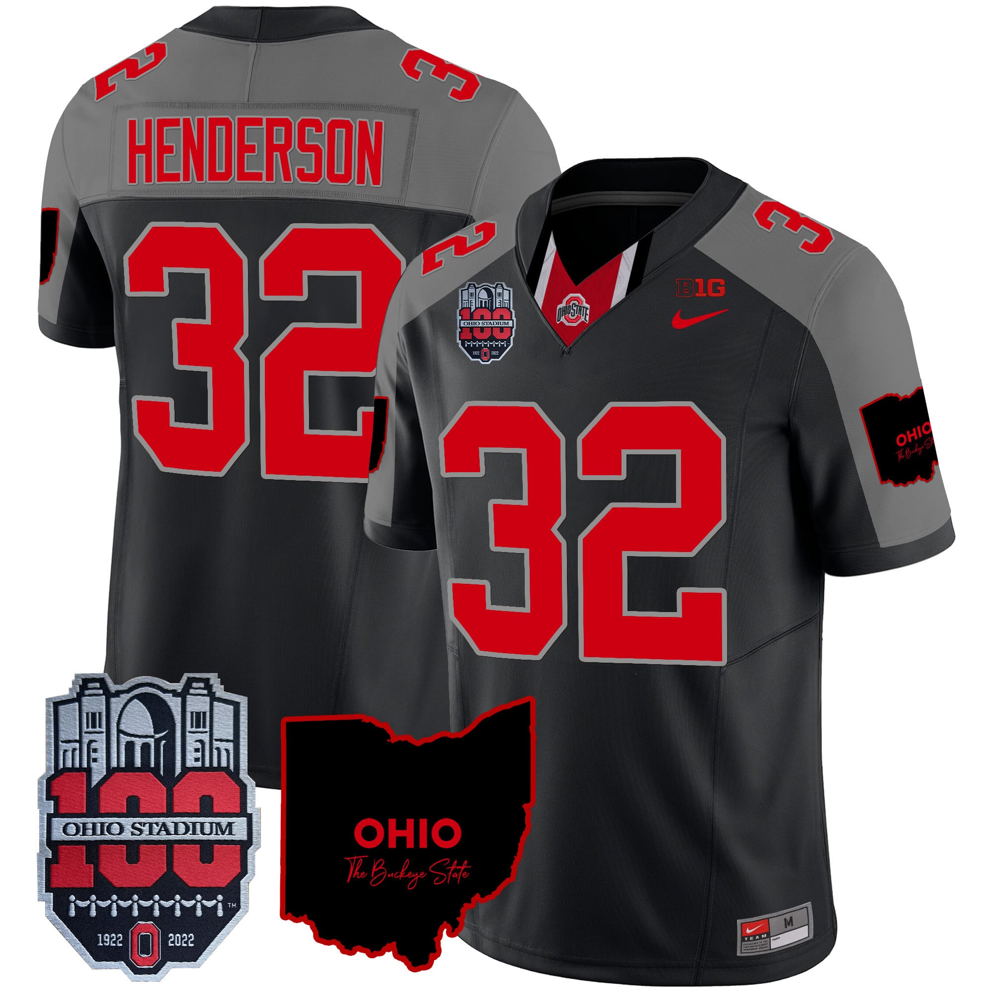 Men's Ohio State Buckeyes 100th Anniversary Patch Vapor Limited Jersey - All Stitched