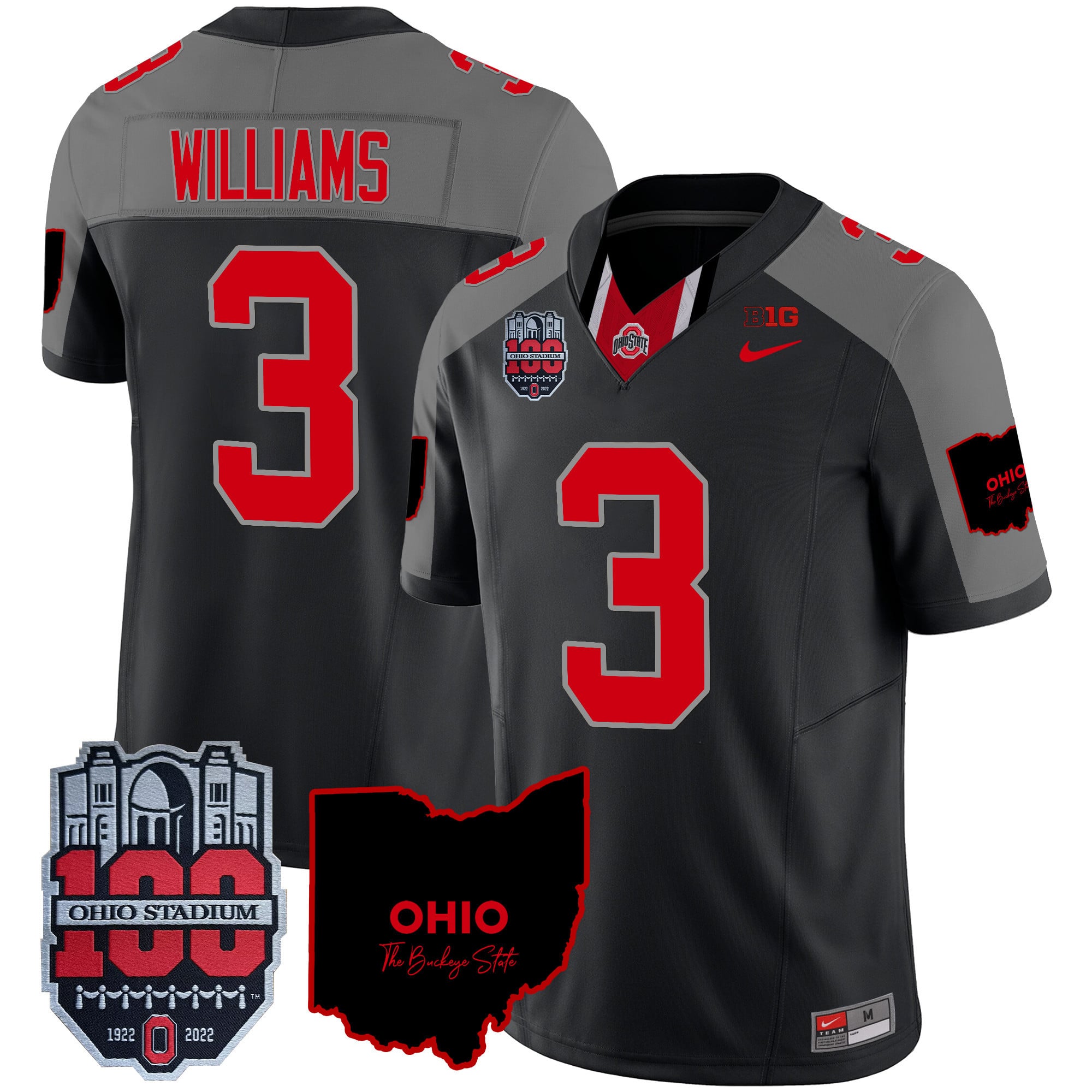 Men's Ohio State Buckeyes 100th Anniversary Patch Vapor Limited Jersey - All Stitched