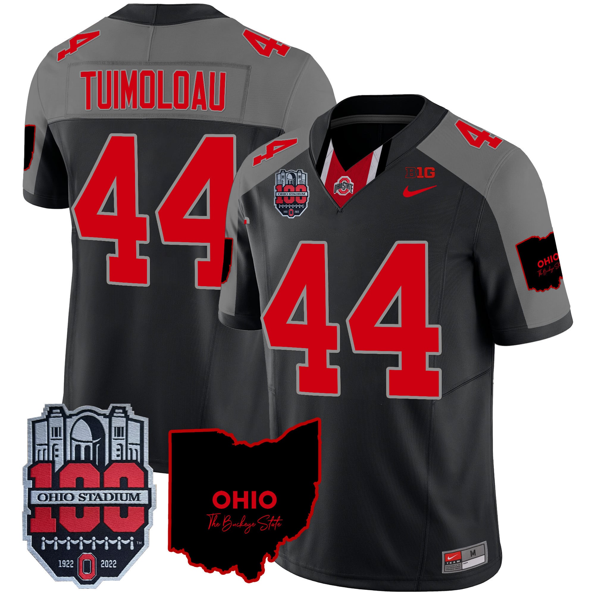 Men's Ohio State Buckeyes 100th Anniversary Patch Vapor Limited Jersey - All Stitched