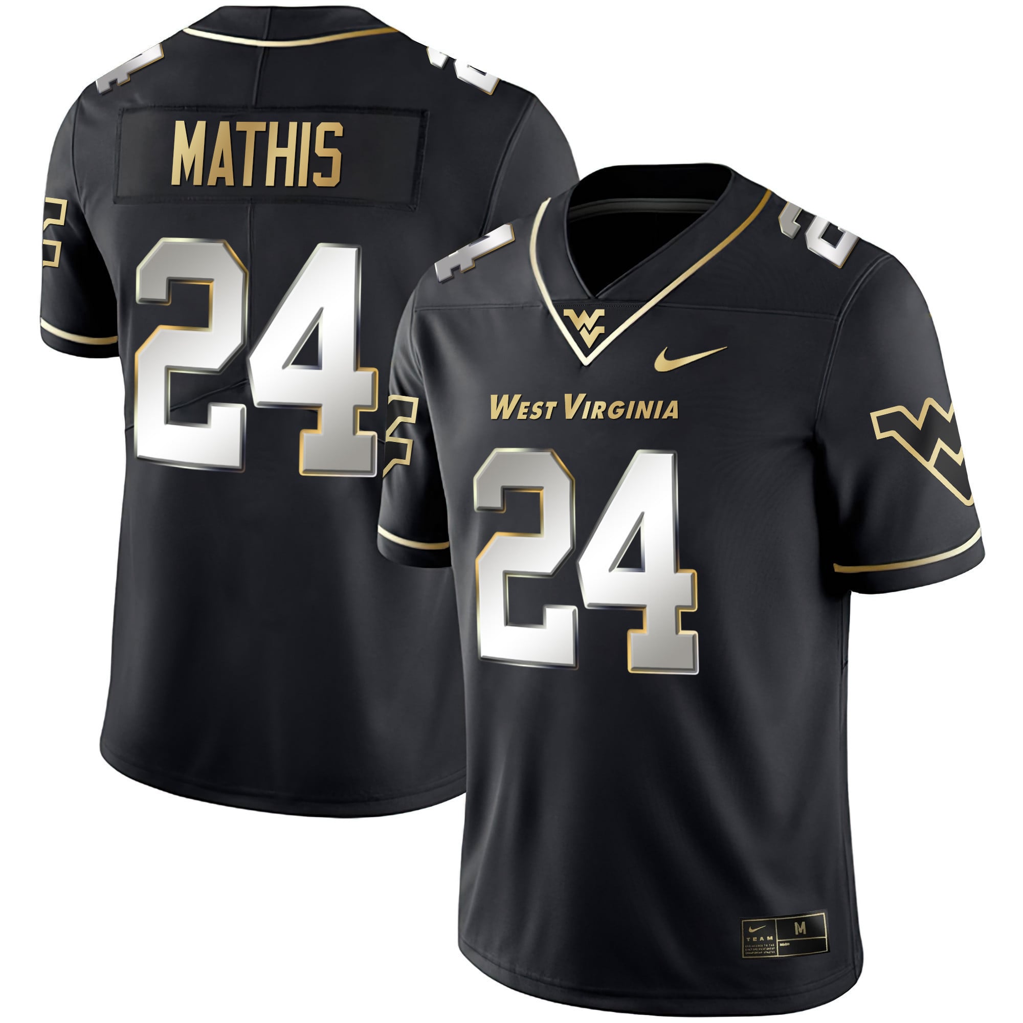 Men's Mountaineers Black Limited & Gold Vapor Jersey - All Stitched