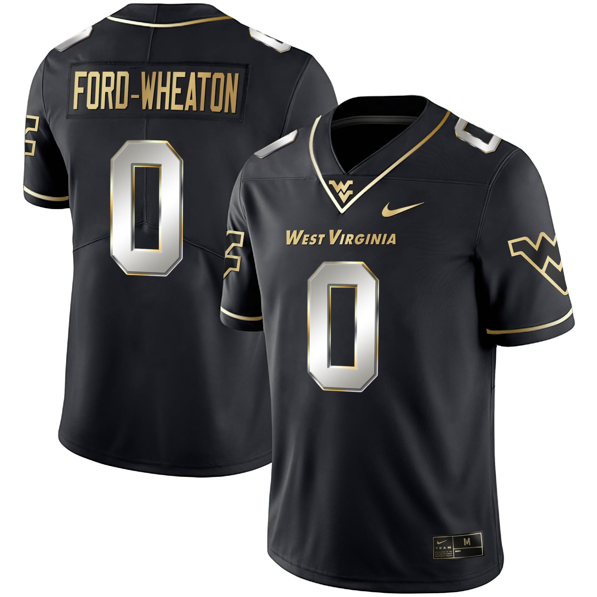 Men's Mountaineers Black Limited & Gold Vapor Jersey - All Stitched