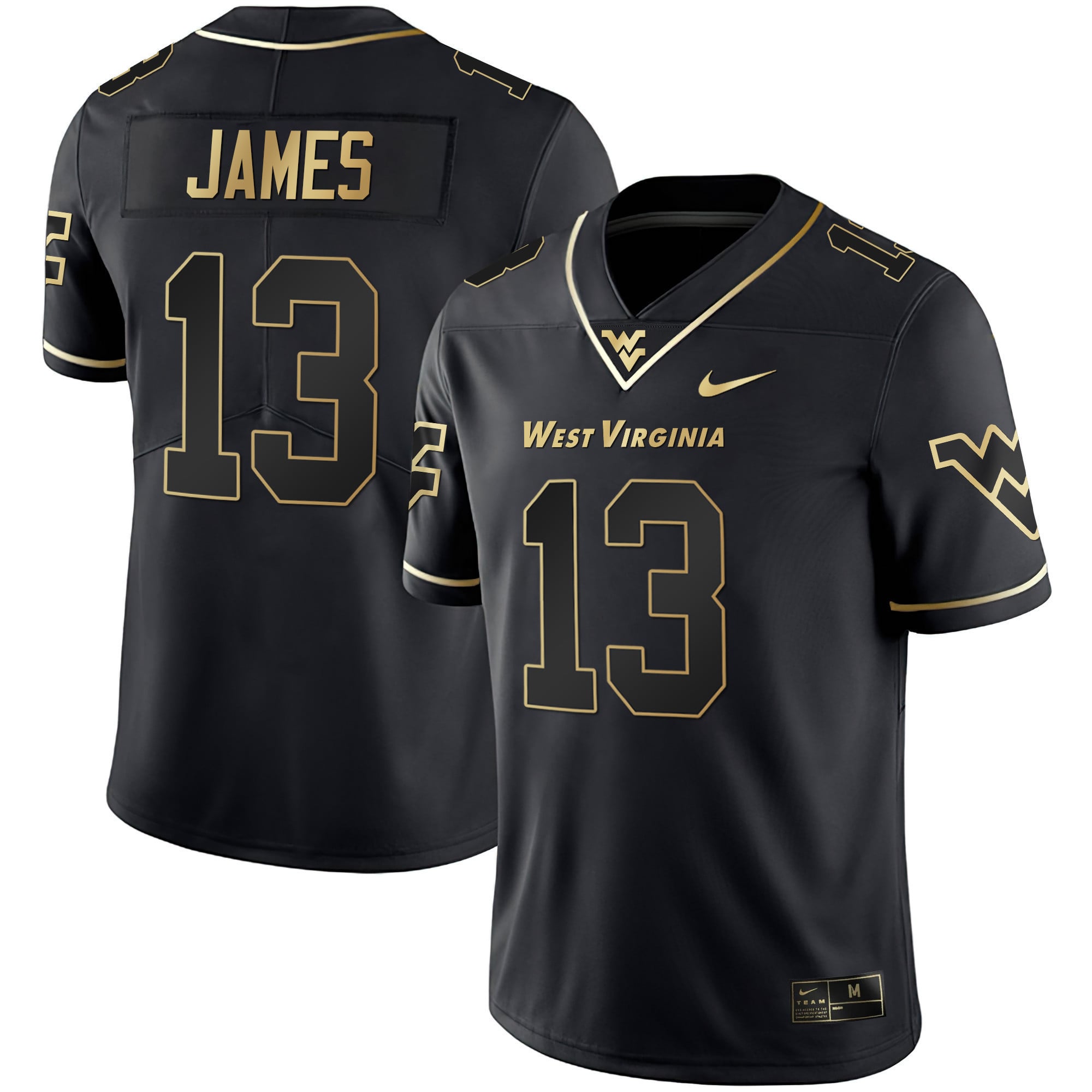 Men's Mountaineers Black Limited & Gold Vapor Jersey - All Stitched