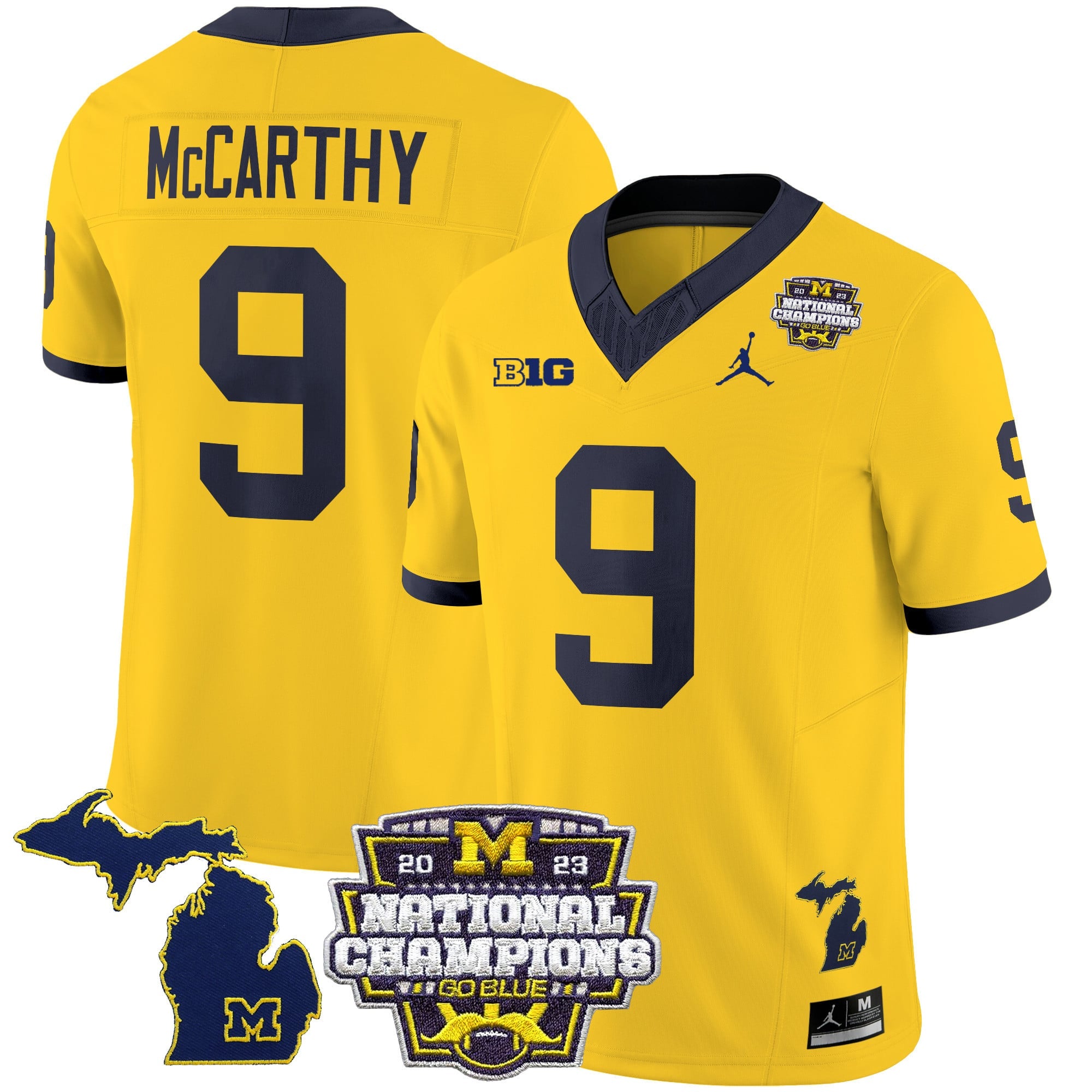 Men's Michigan Wolverines 2023 National Champions Patch Vapor Jersey V6 - All Stitched