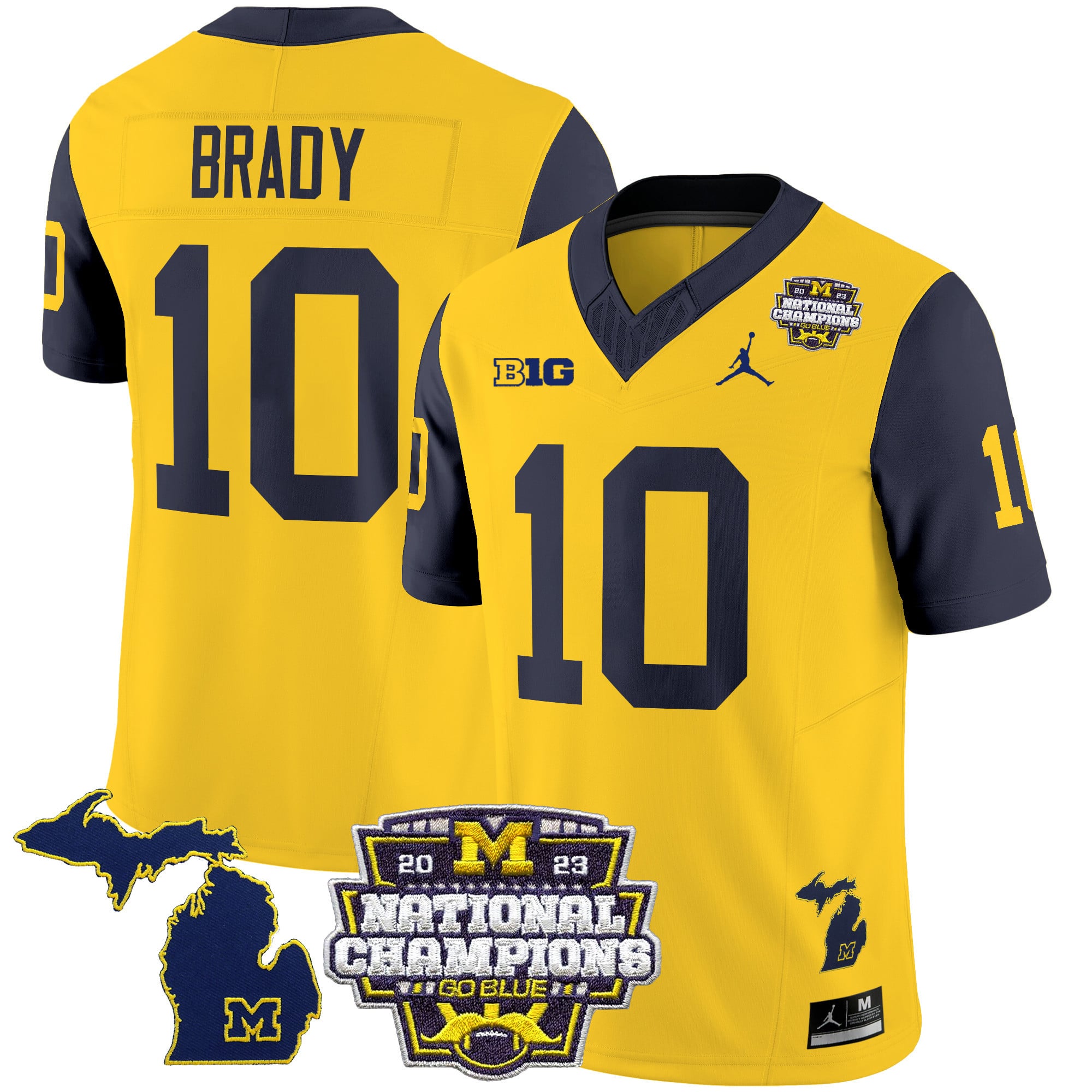 Men's Michigan Wolverines 2023 National Champions Patch Vapor Jersey V6 - All Stitched