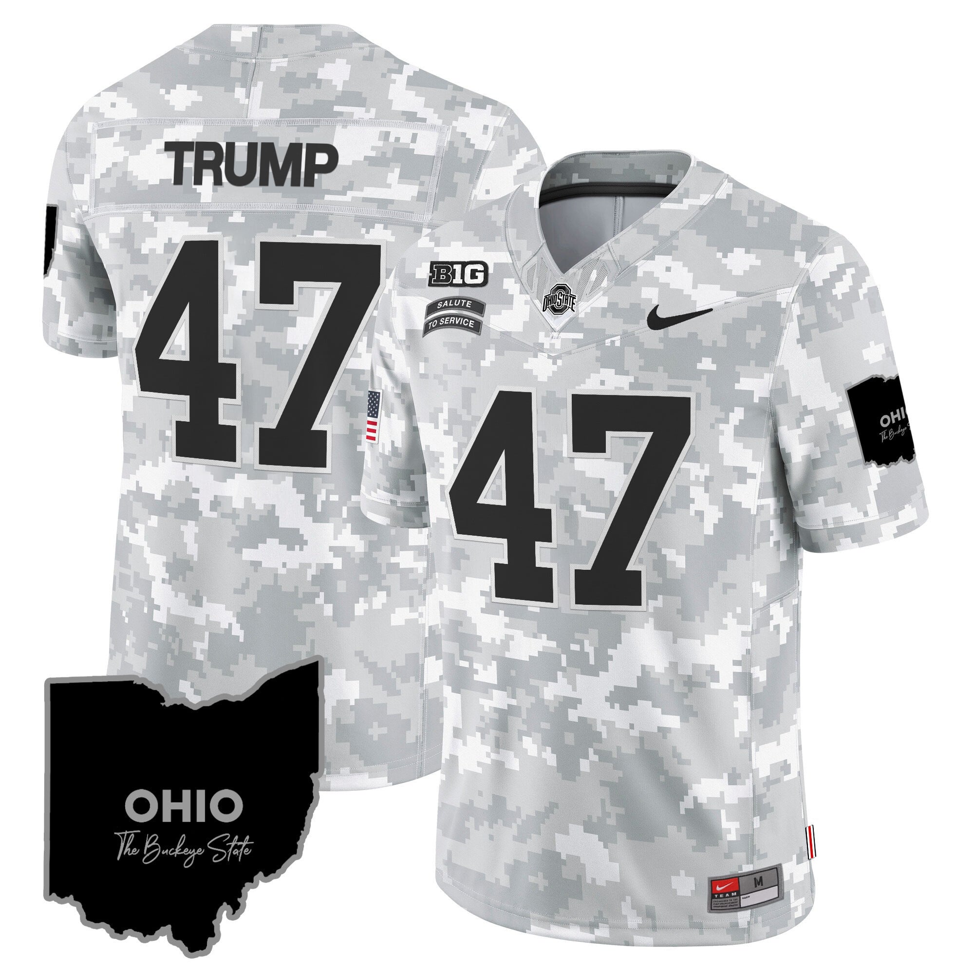 Ohio State Buckeyes 2024 Salute to Service Vapor Limited Jersey - Arctic Camo - All Stitched
