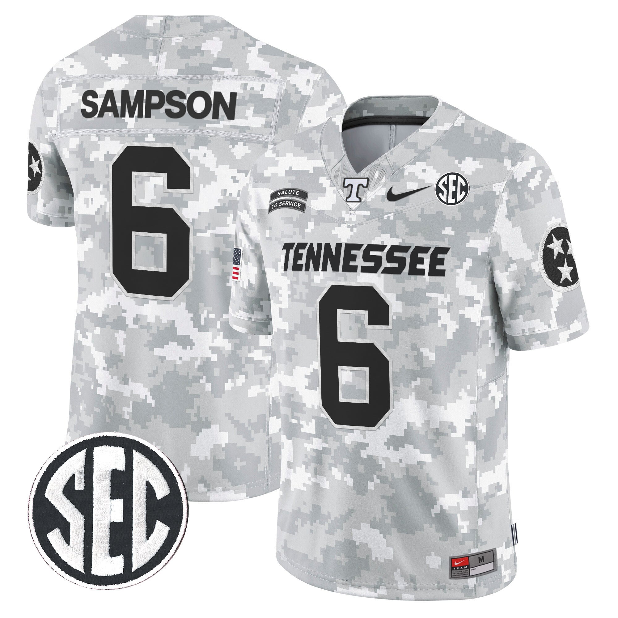Tennessee Volunteers 2024 Salute to Service Vapor Limited Jersey - Arctic Camo - All Stitched