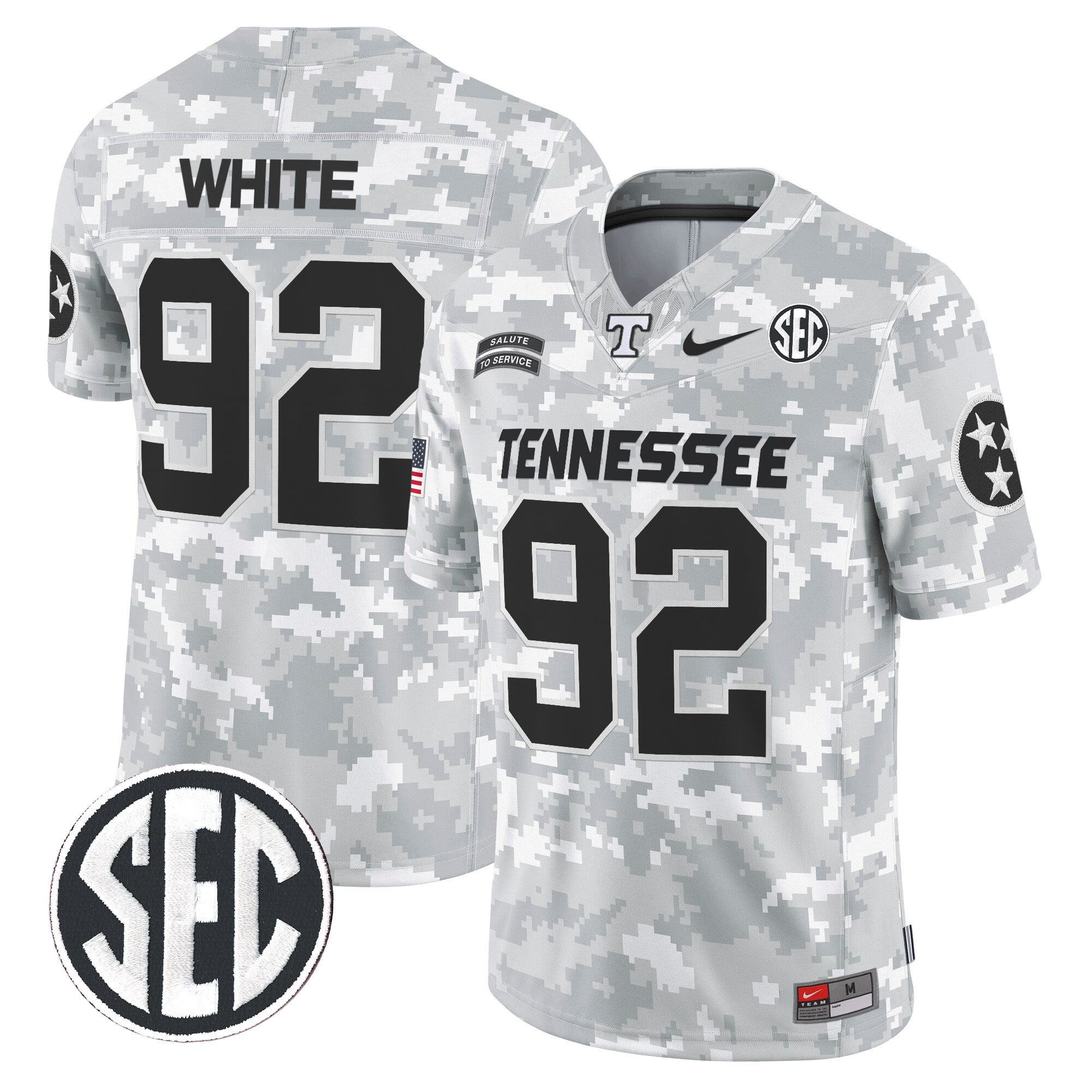 Tennessee Volunteers 2024 Salute to Service Vapor Limited Jersey - Arctic Camo - All Stitched