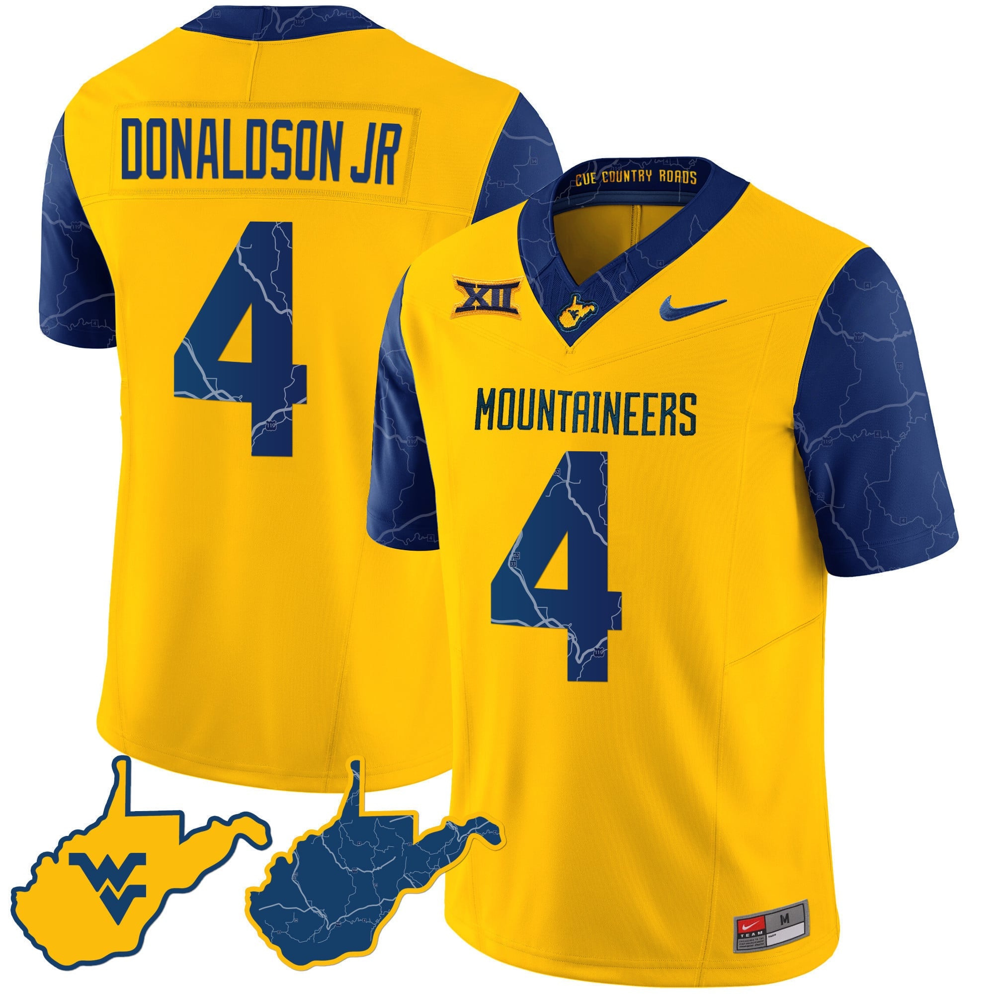 Men's West Virginia Mountaineers 2024 Country Roads Jersey - All Stitched