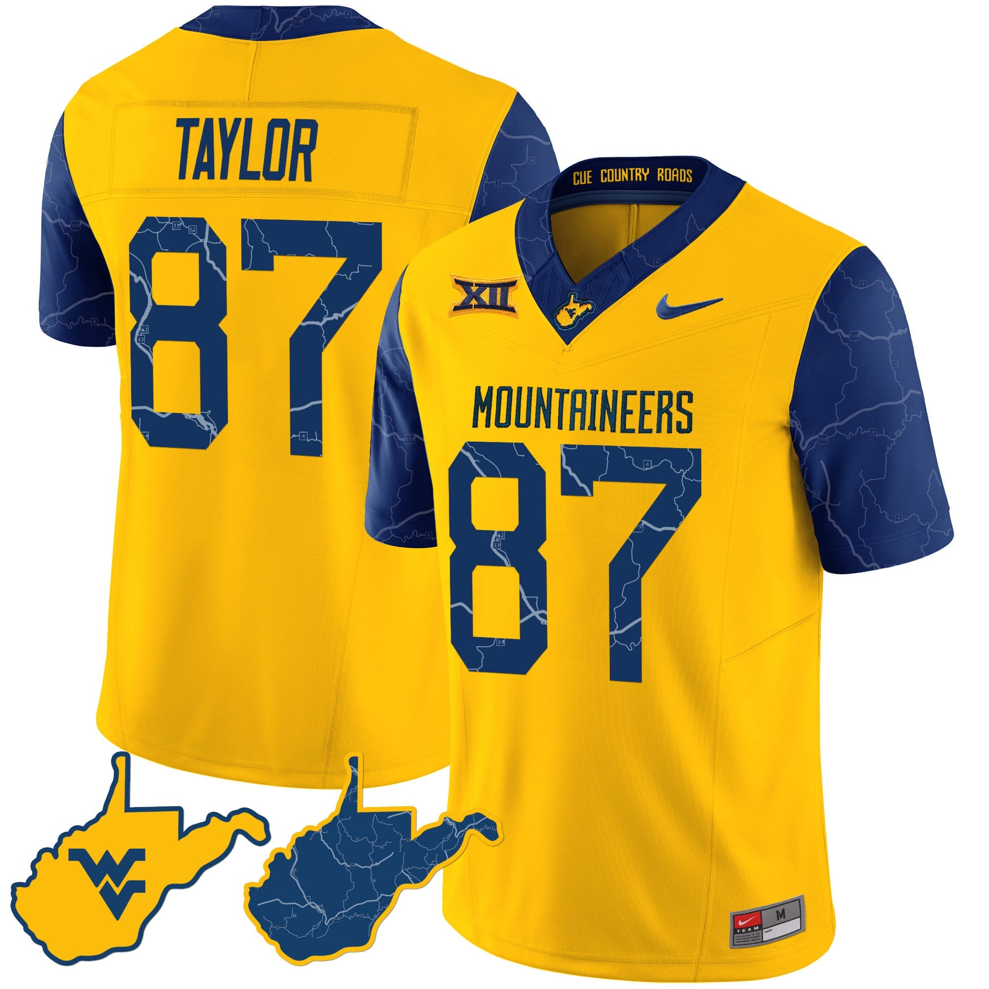Men's West Virginia Mountaineers 2024 Country Roads Jersey - All Stitched