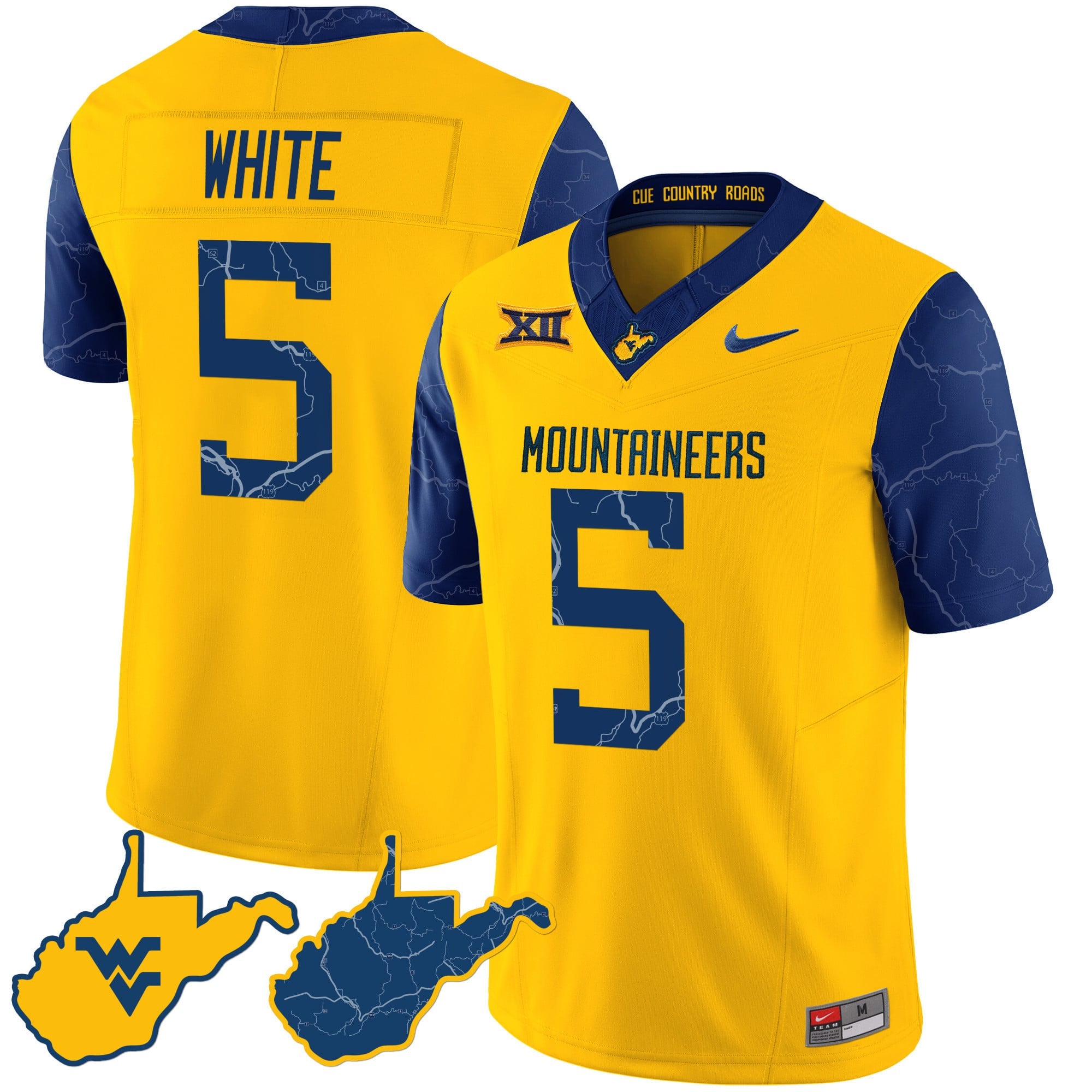 Men's West Virginia Mountaineers 2024 Country Roads Jersey - All Stitched