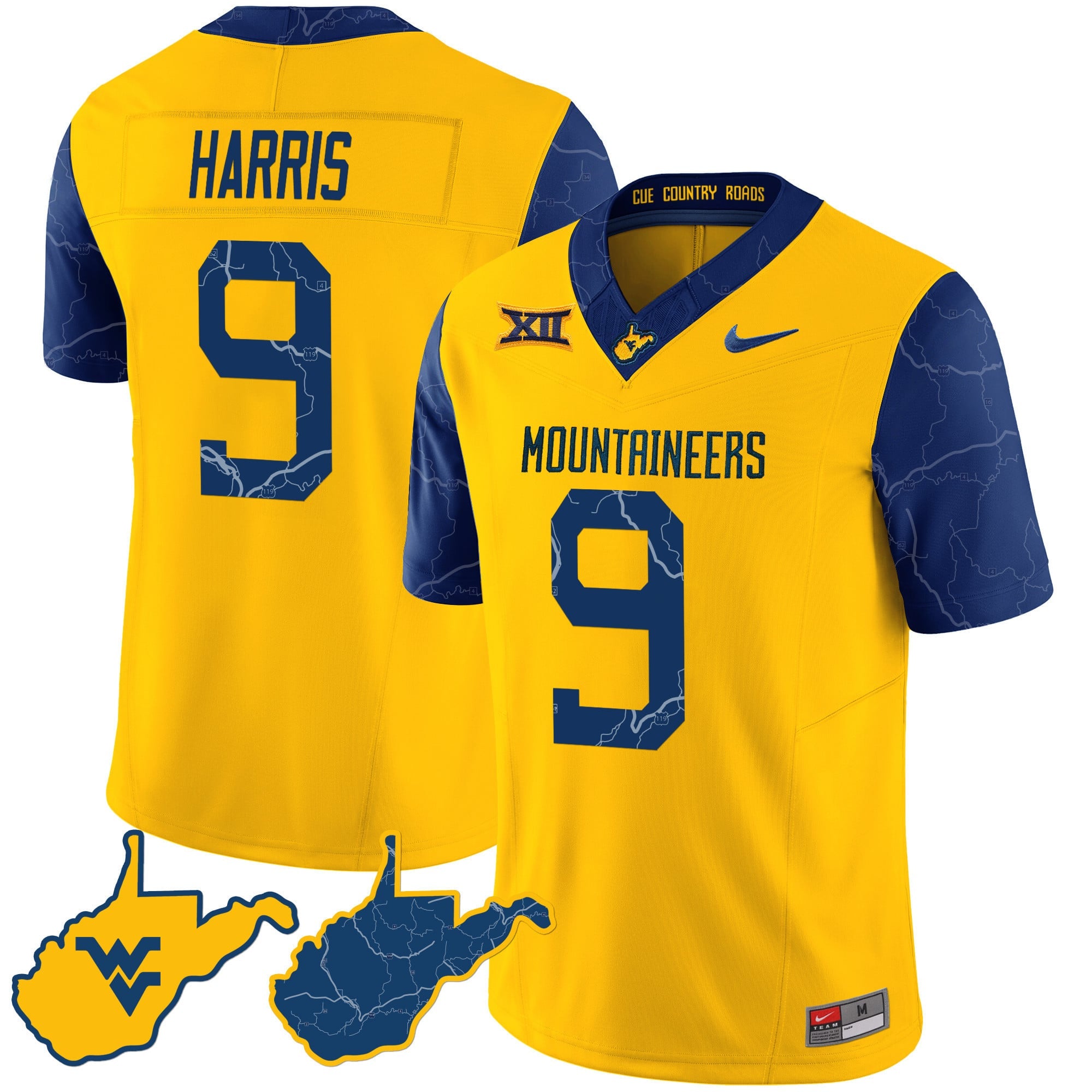Men's West Virginia Mountaineers 2024 Country Roads Jersey - All Stitched