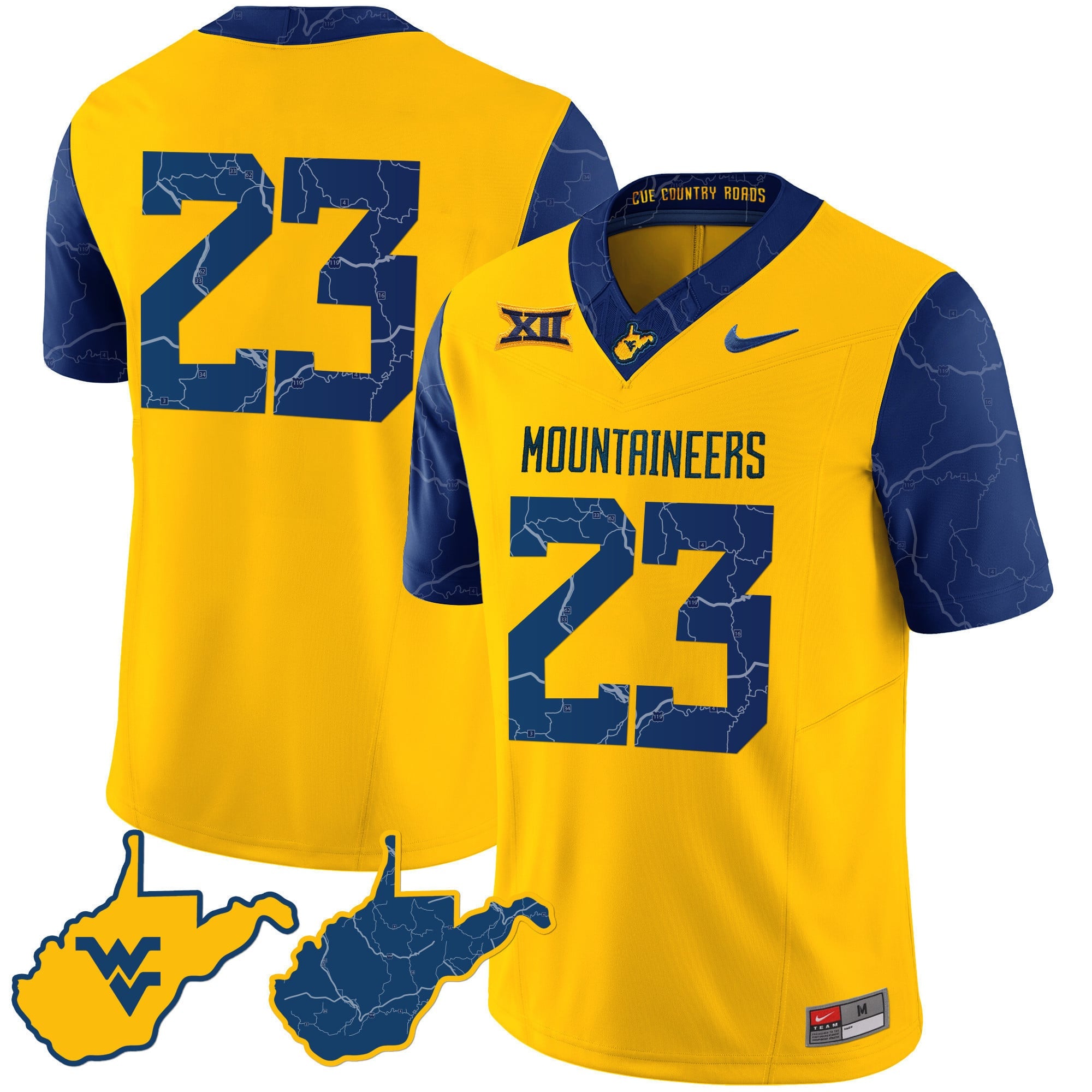 Men's West Virginia Mountaineers 2024 Country Roads Jersey - All Stitched