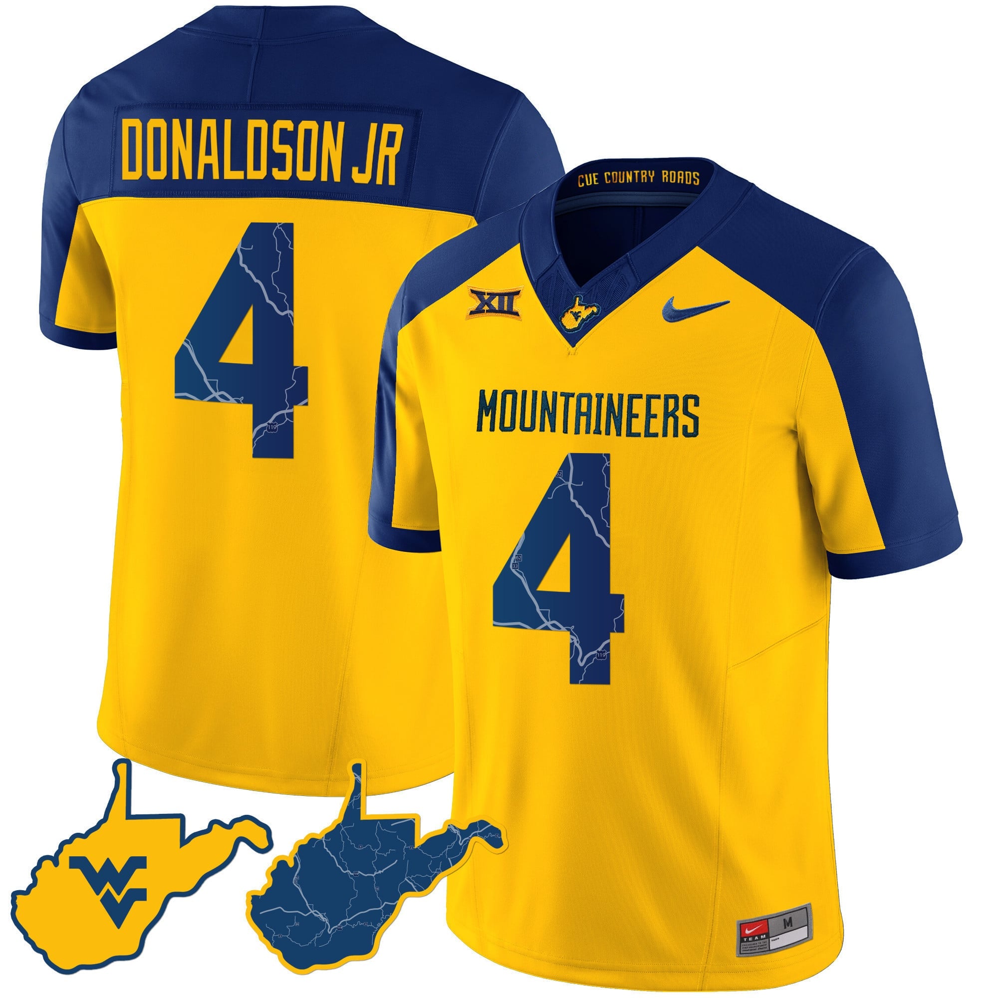 Men's West Virginia Mountaineers 2024 Country Roads Jersey - All Stitched