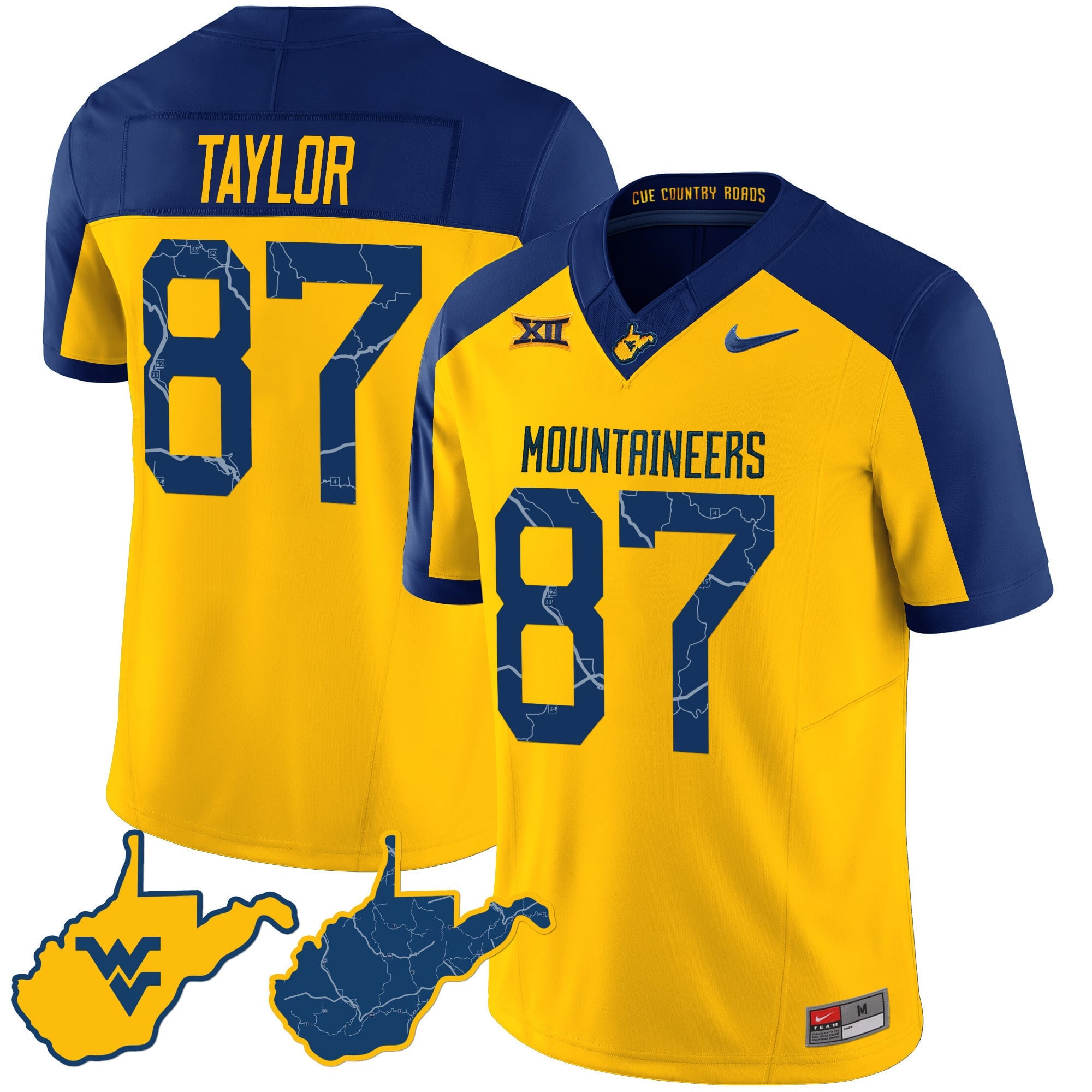 Men's West Virginia Mountaineers 2024 Country Roads Jersey - All Stitched