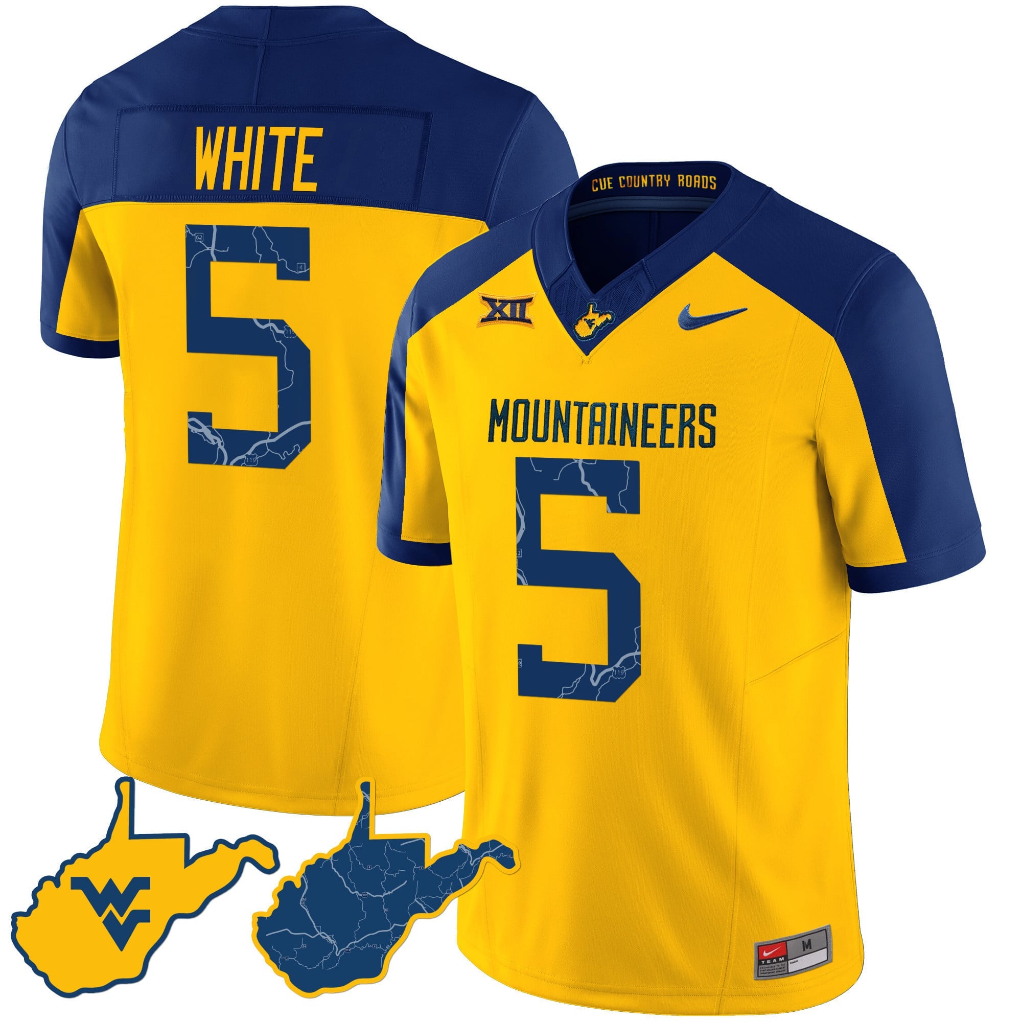 Men's West Virginia Mountaineers 2024 Country Roads Jersey - All Stitched