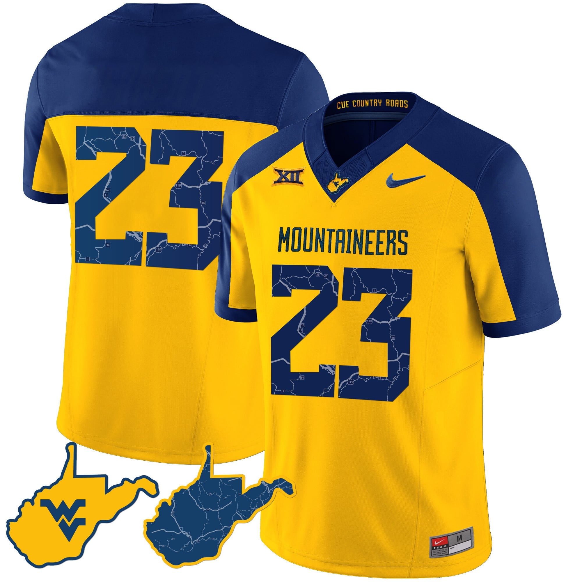 Men's West Virginia Mountaineers 2024 Country Roads Jersey - All Stitched