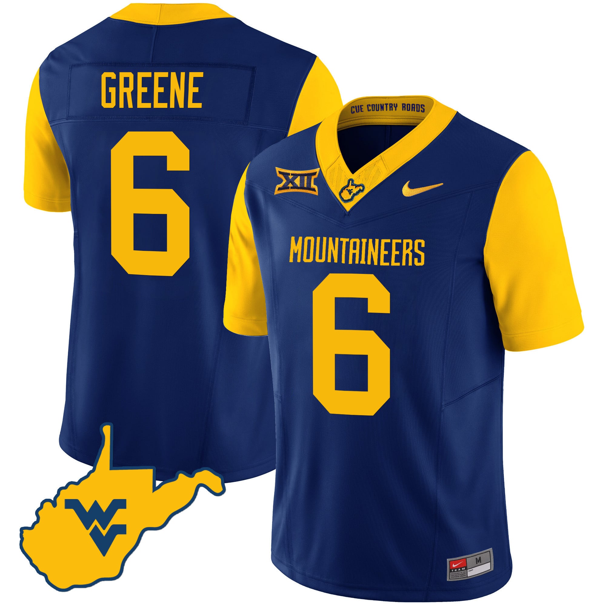 Men's West Virginia Mountaineers 2024 Country Roads Jersey - All Stitched