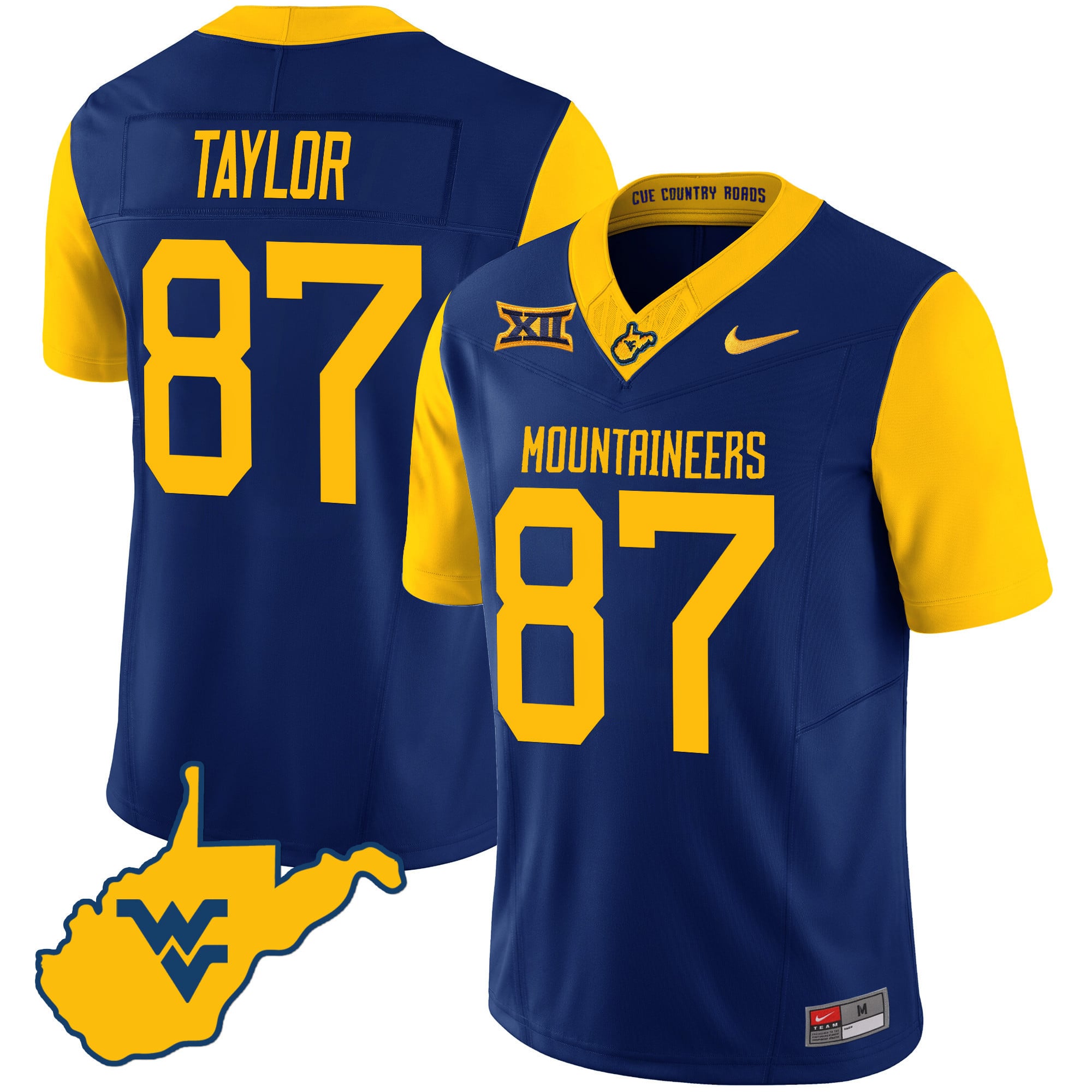Men's West Virginia Mountaineers 2024 Country Roads Jersey - All Stitched