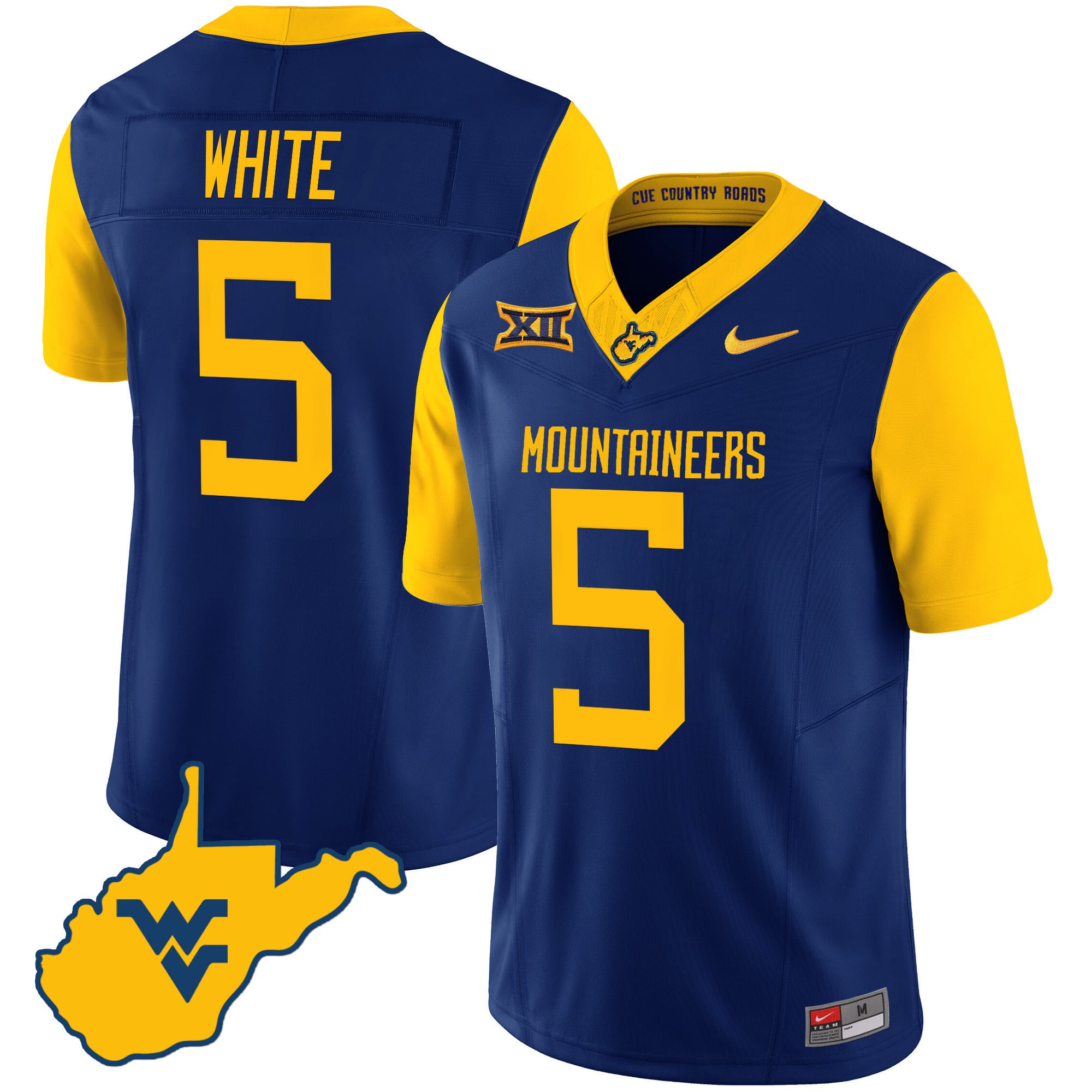 Men's West Virginia Mountaineers 2024 Country Roads Jersey - All Stitched