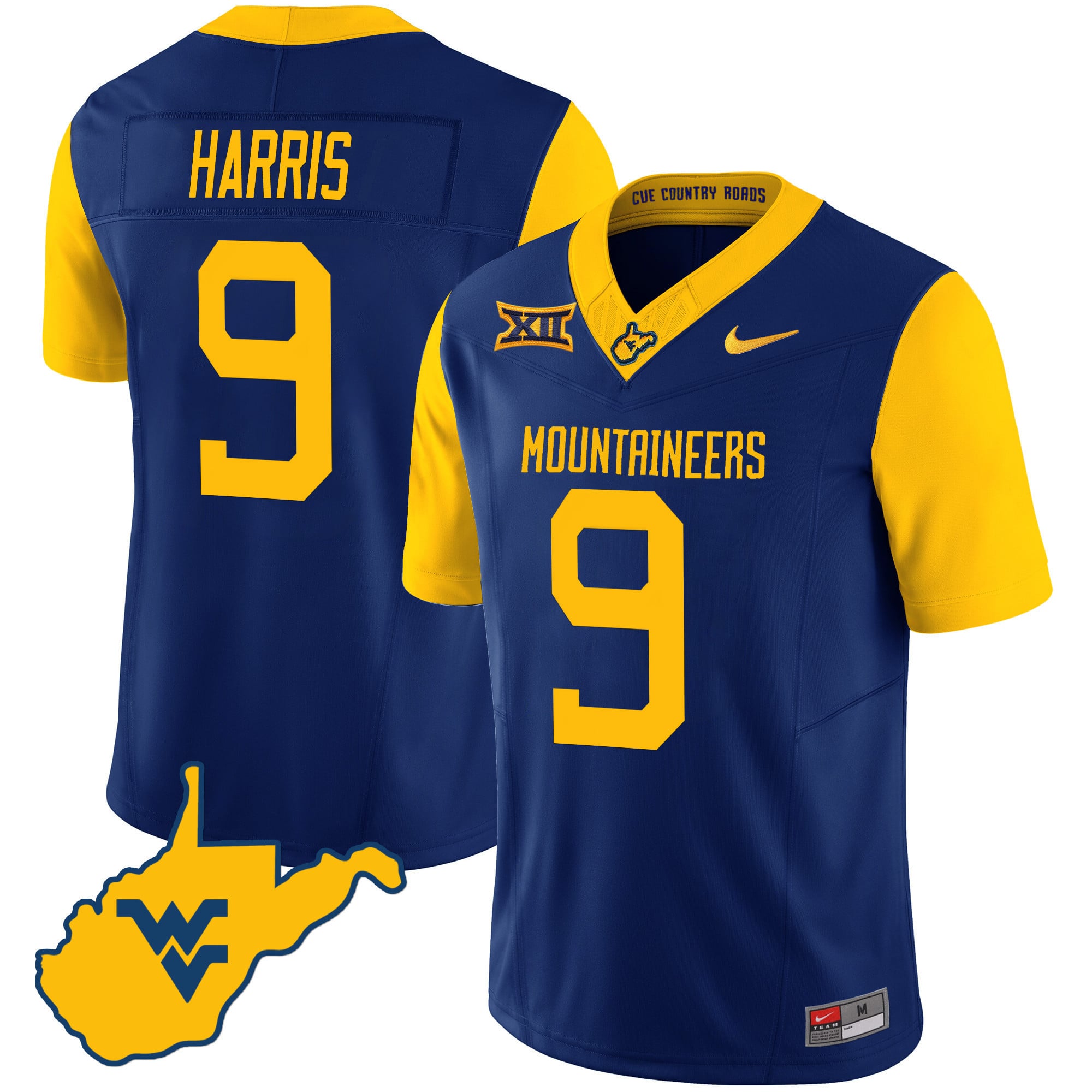Men's West Virginia Mountaineers 2024 Country Roads Jersey - All Stitched