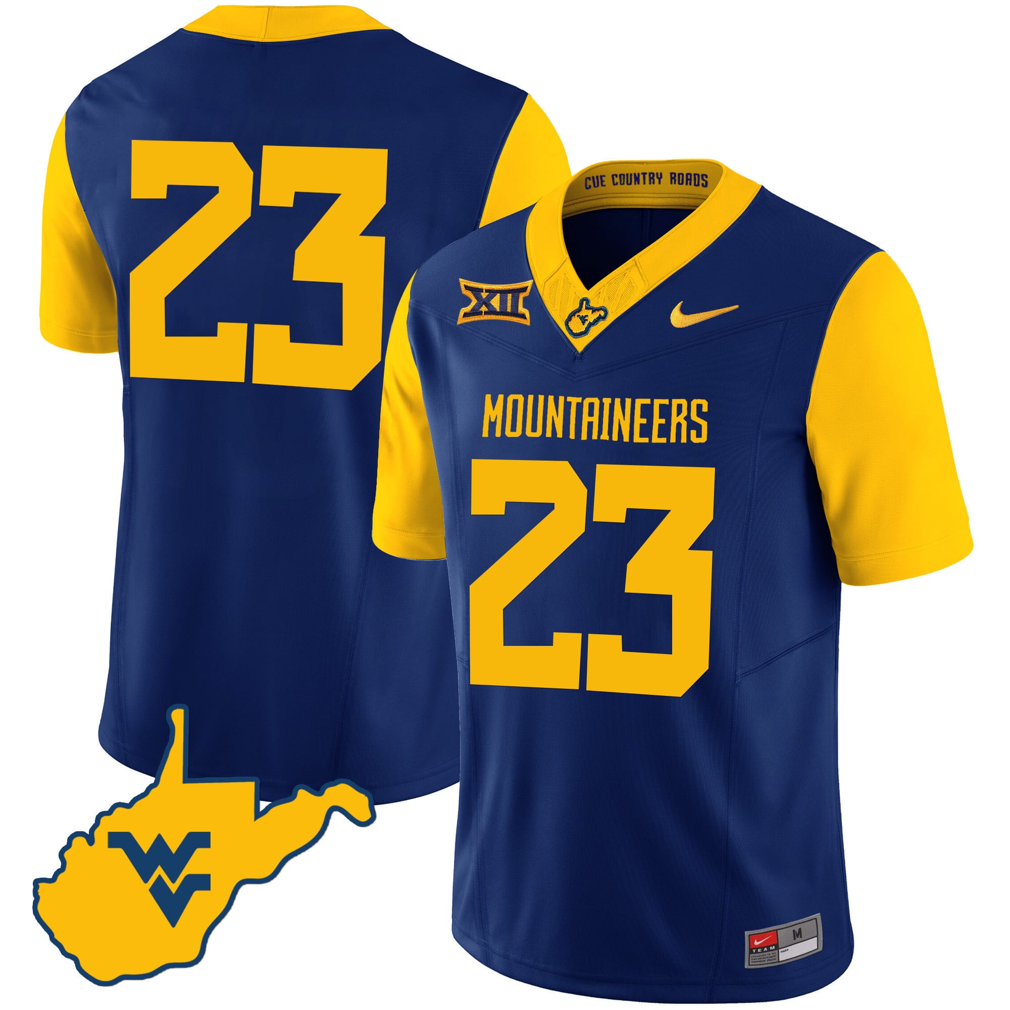 Men's West Virginia Mountaineers 2024 Country Roads Jersey - All Stitched