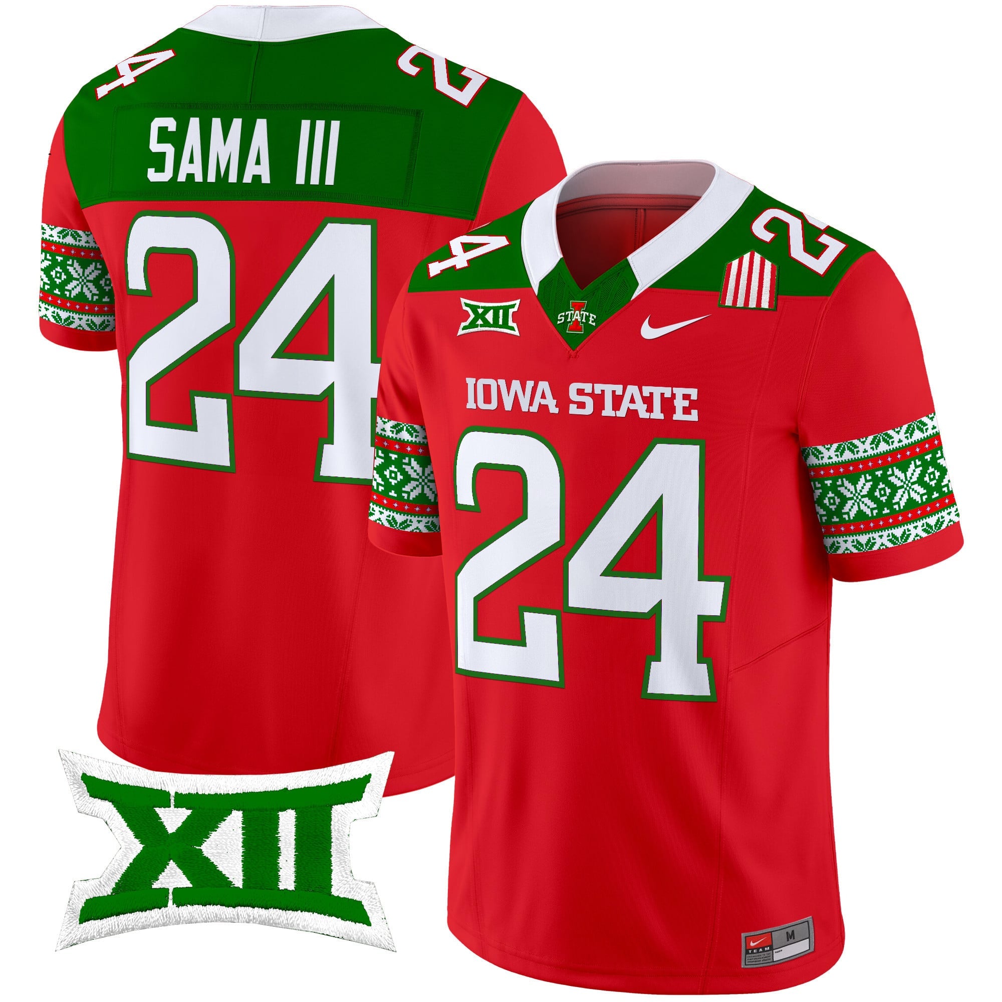 Men's Iowa State Cyclones 2024 Christmas Vapor Limited Jersey - All Stitched