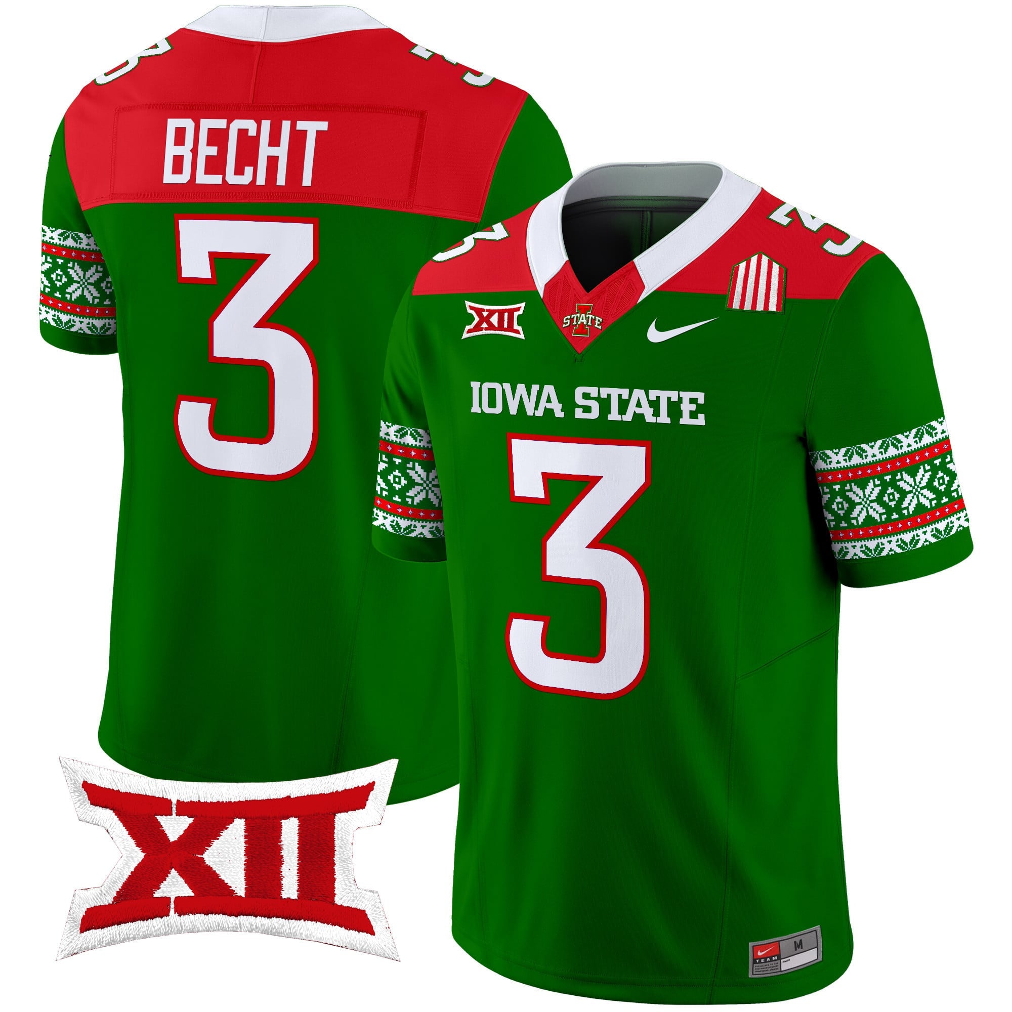 Men's Iowa State Cyclones 2024 Christmas Vapor Limited Jersey - All Stitched