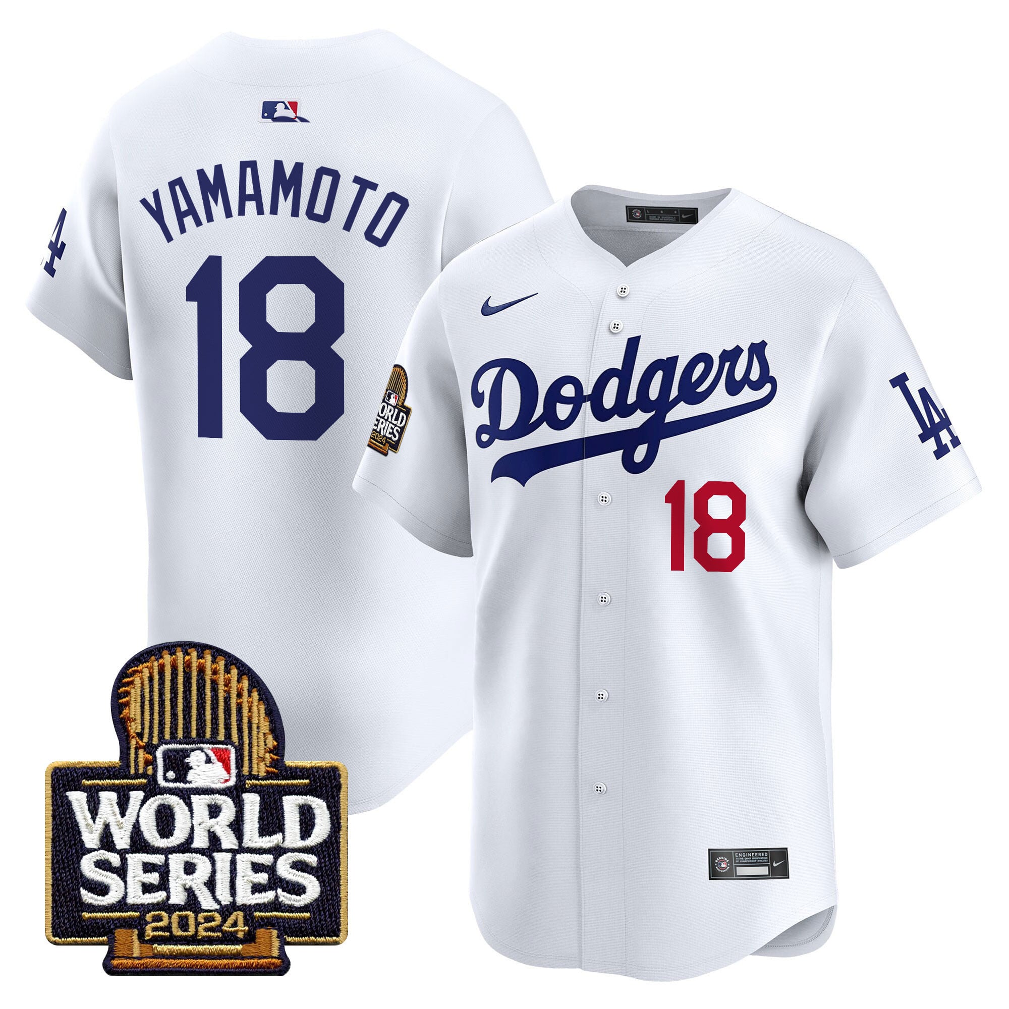 Men's Dodgers 2024 World Series Vapor Premier Limited Jersey - All Stitched