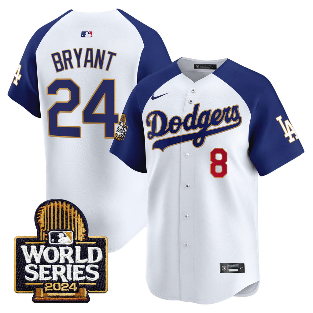 Men's Dodgers 2024 World Series Gold Trim Vapor Premier Limited Jersey - All Stitched