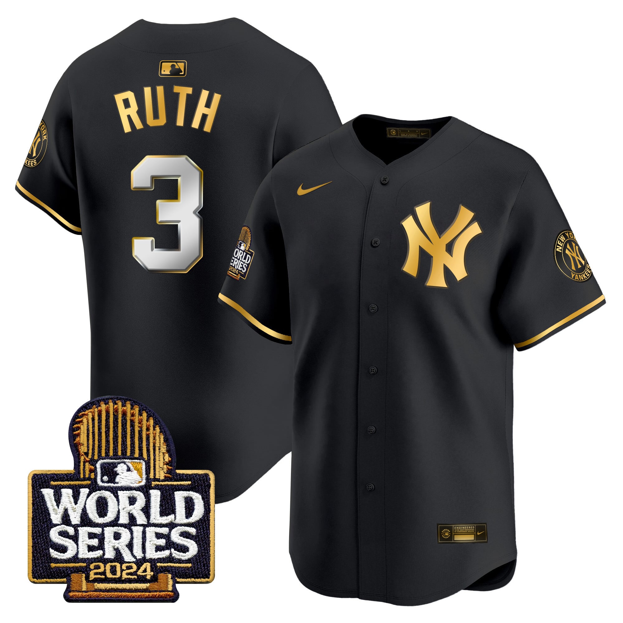 Men's Yankees 2024 World Series Vapor Premier Limited Jersey - All Stitched