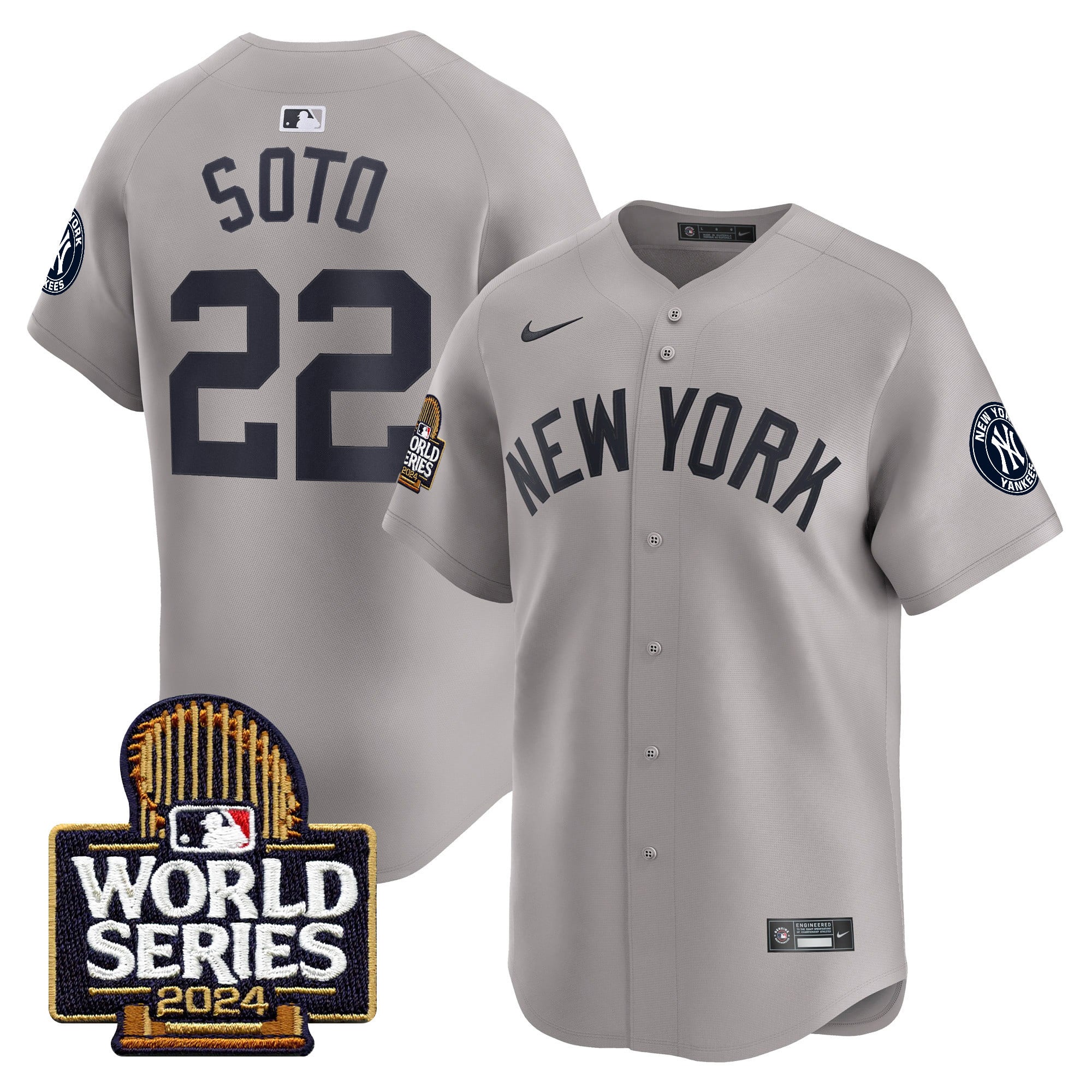 Men's Yankees 2024 World Series Vapor Premier Limited Jersey - All Stitched