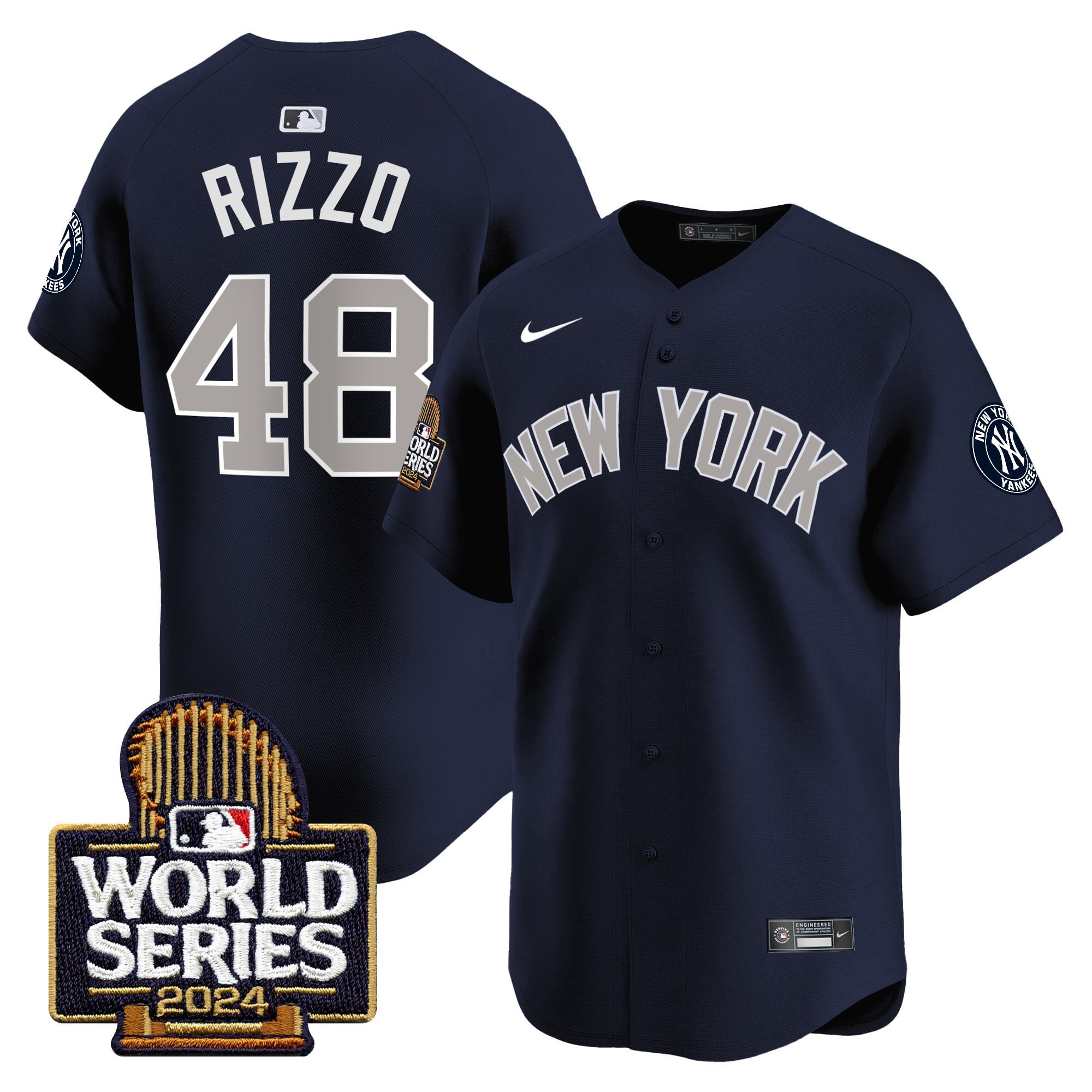 Men's Yankees 2024 World Series Vapor Premier Limited Jersey - All Stitched