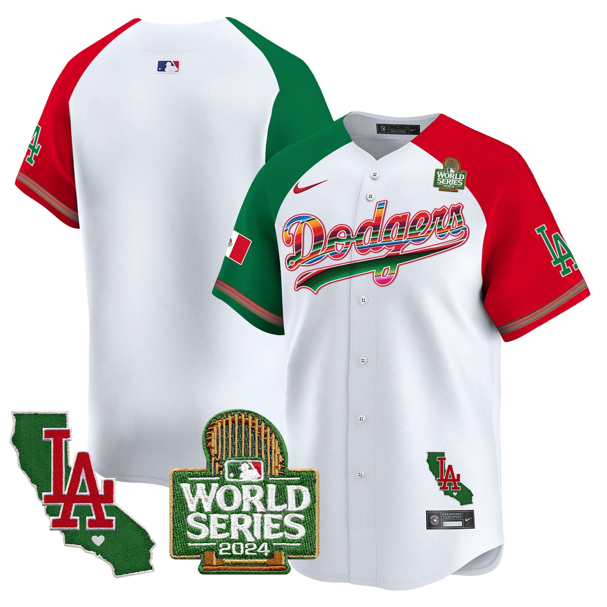 Men's Dodgers Mexico 2024 World Series Vapor Premier Limited Jersey V2 - All Stitched