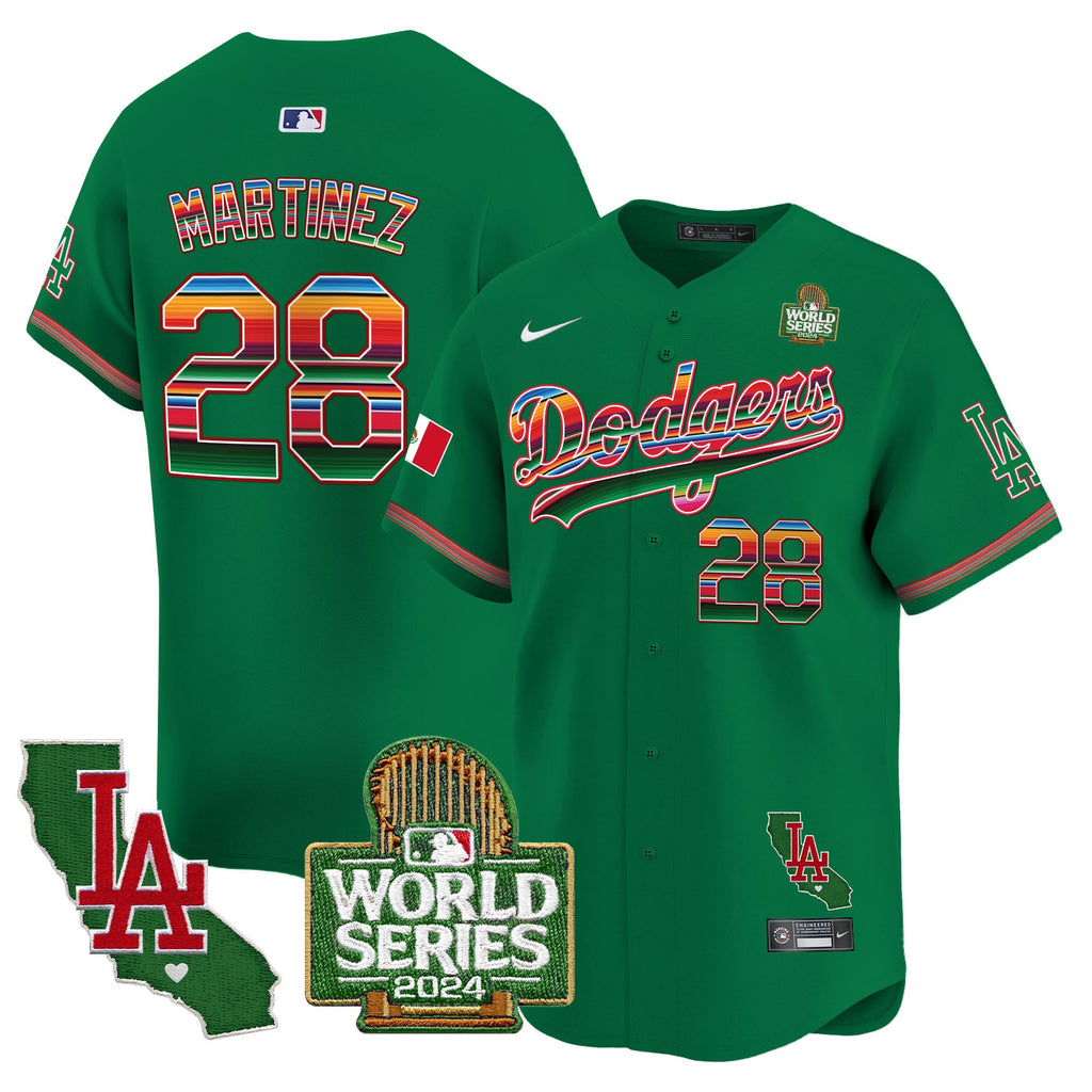 Men's Dodgers Mexico 2024 World Series Vapor Premier Limited Jersey V2 - All Stitched