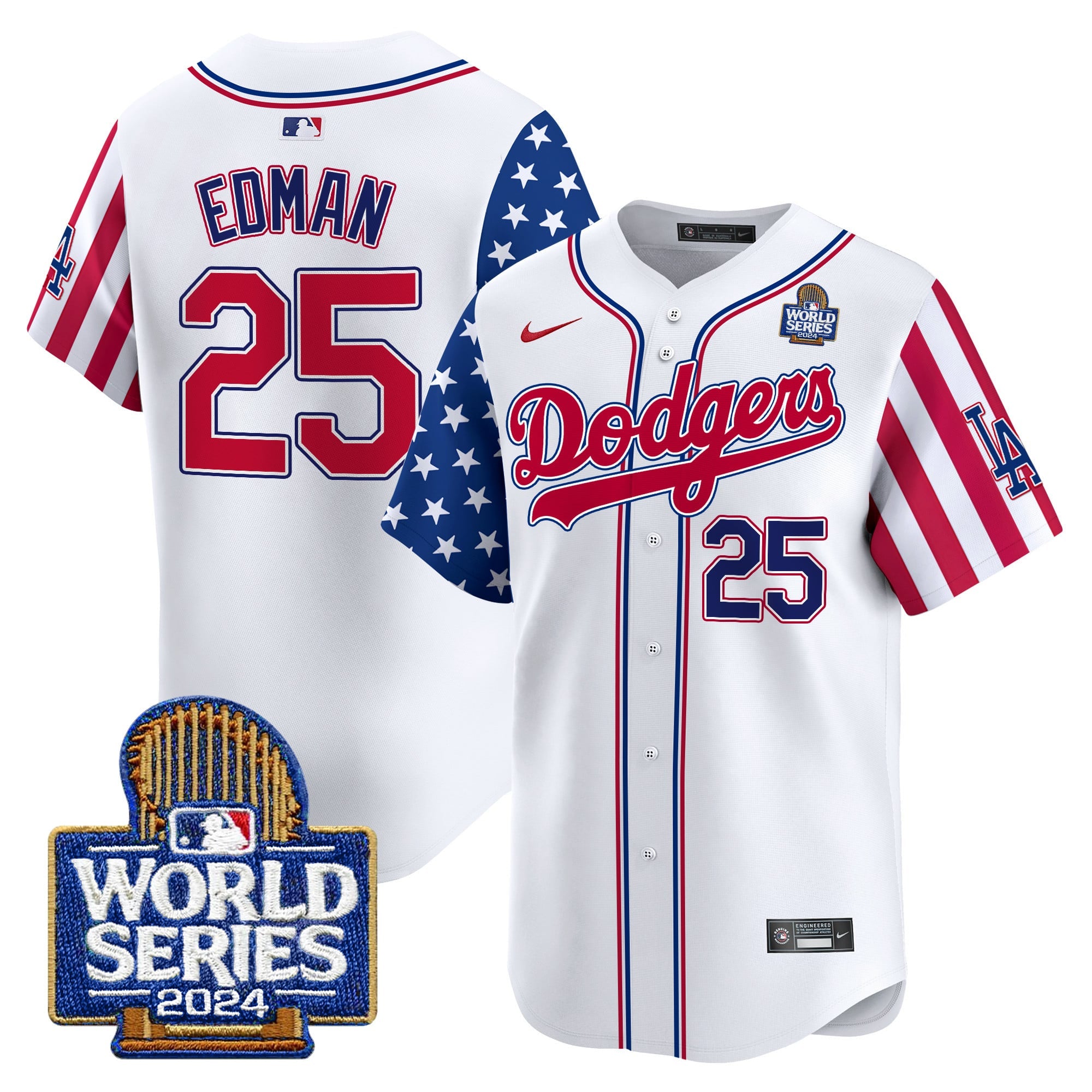 Men's Dodgers American Style 2024 World Series Vapor Premier Limited Jersey V2 - All Stitched