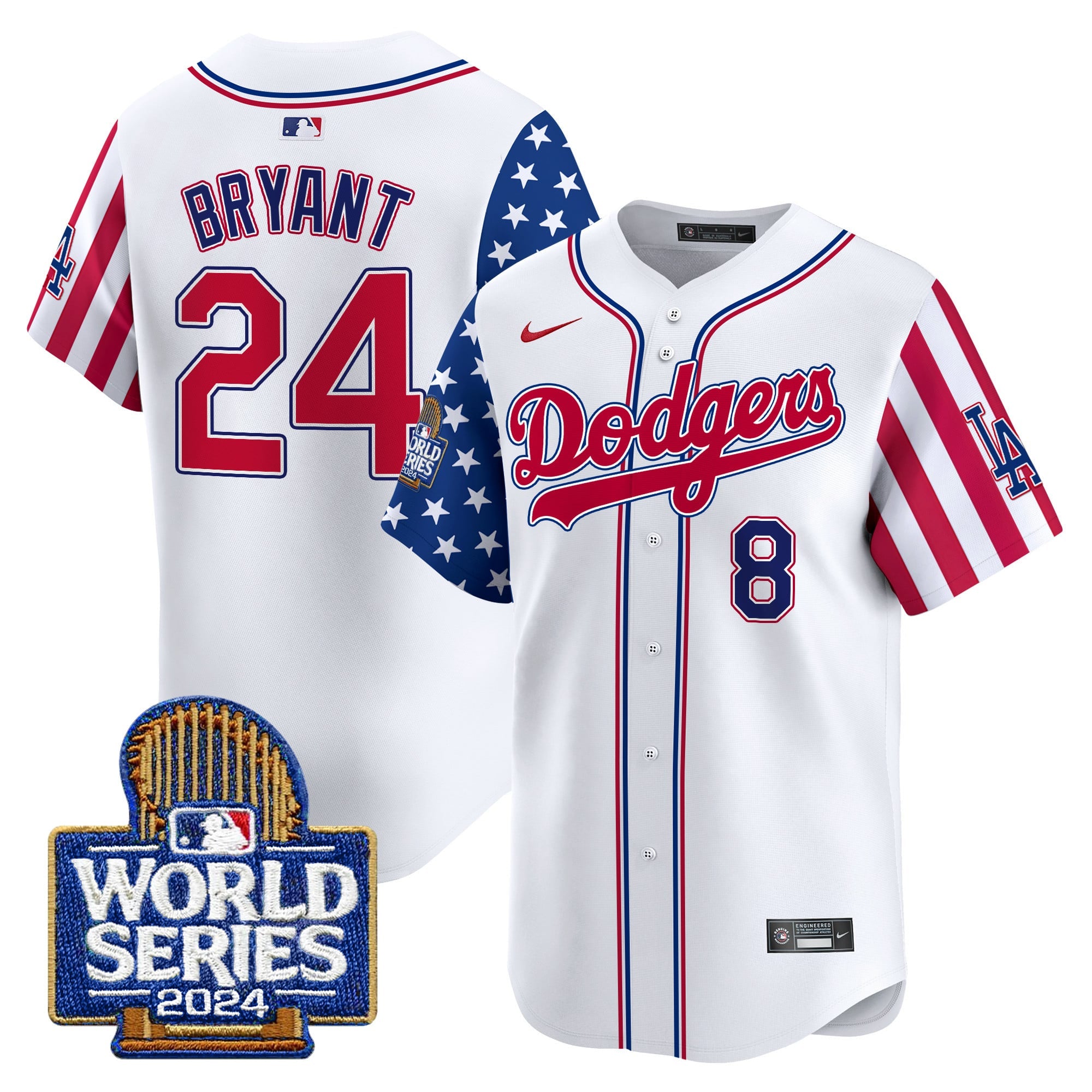 Men's Dodgers American Style 2024 World Series Vapor Premier Limited Jersey - All Stitched
