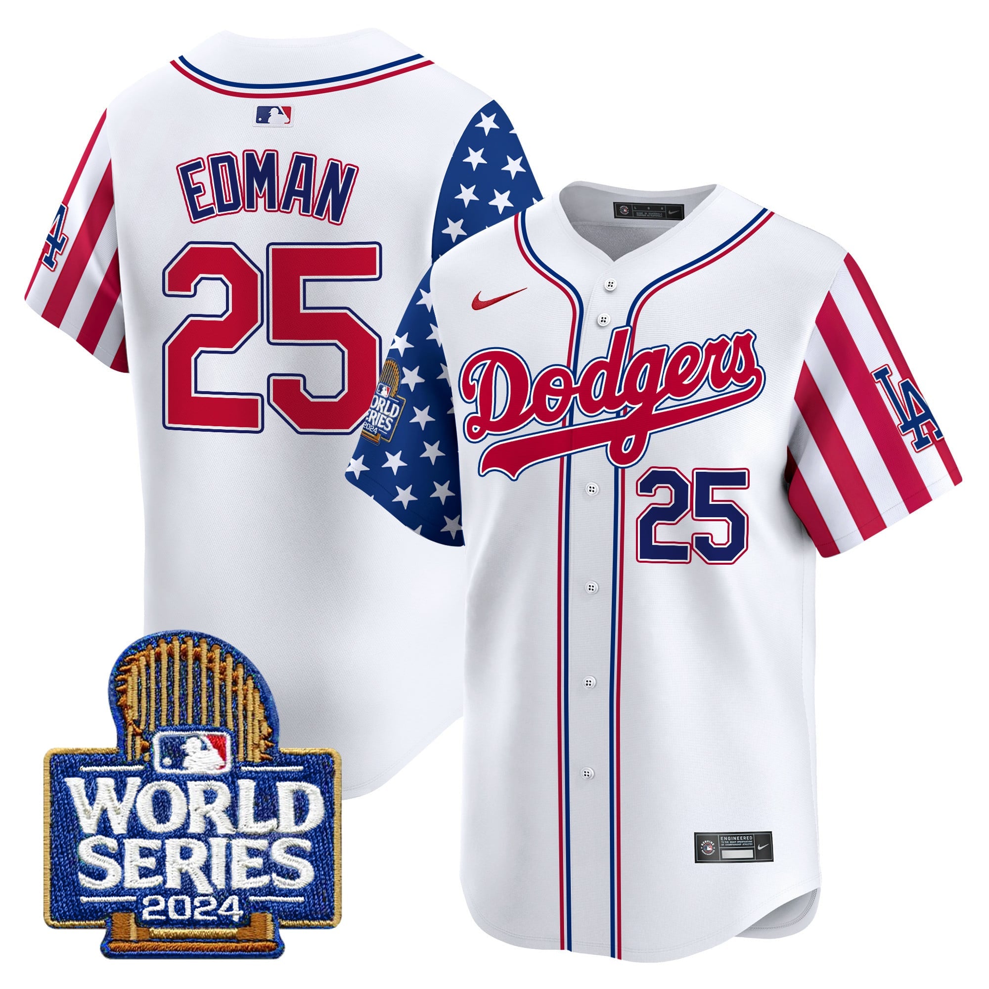 Men's Dodgers American Style 2024 World Series Vapor Premier Limited Jersey - All Stitched