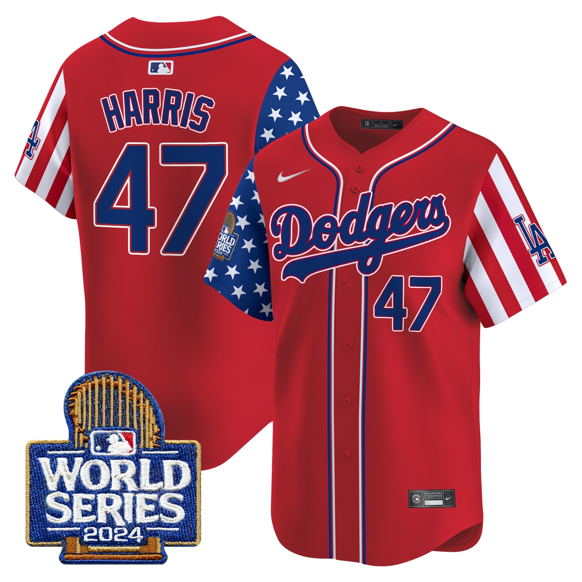 Men's Dodgers American Style 2024 World Series Vapor Premier Limited Jersey - All Stitched
