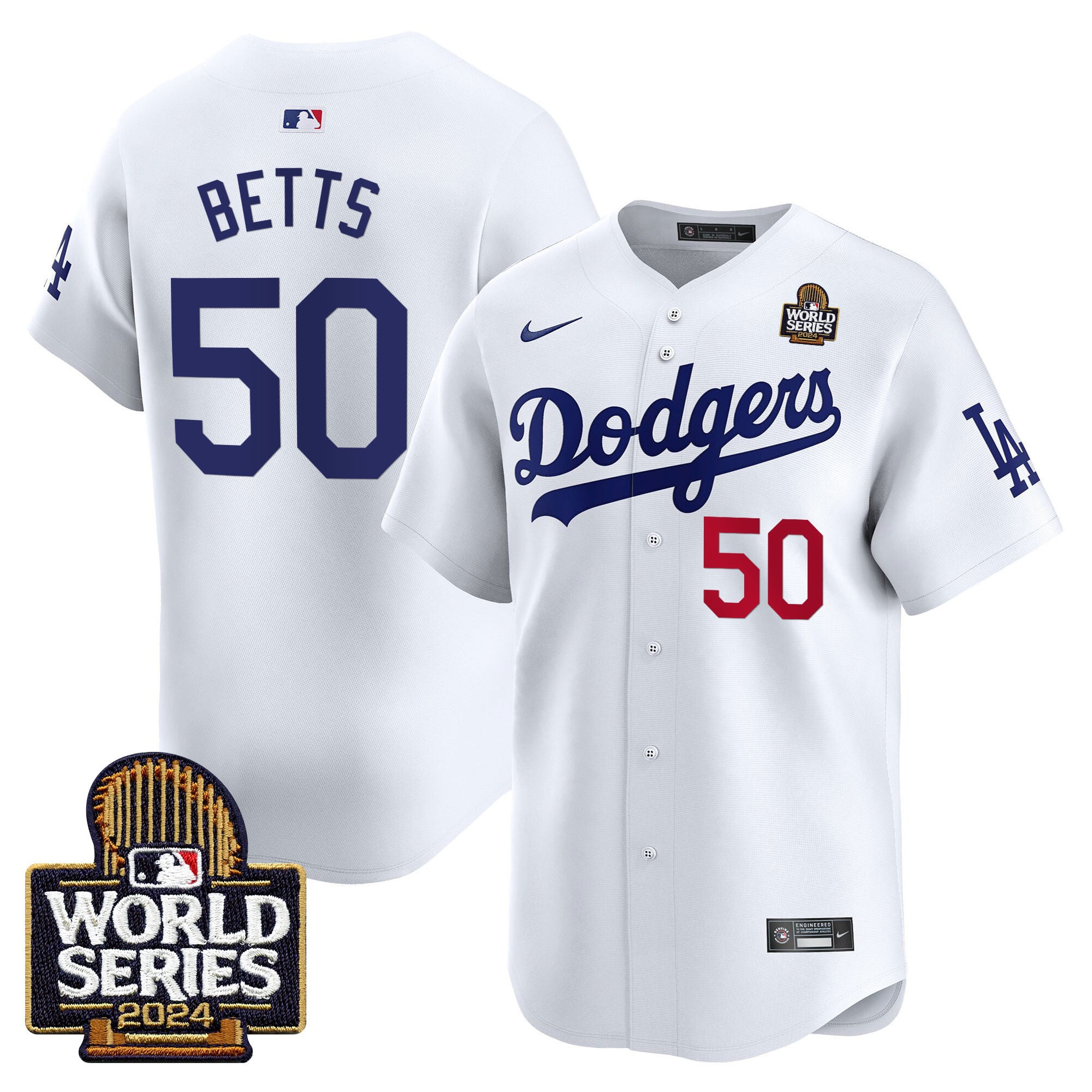 Men's Dodgers 2024 World Series Vapor Premier Limited Jersey V2 - All Stitched