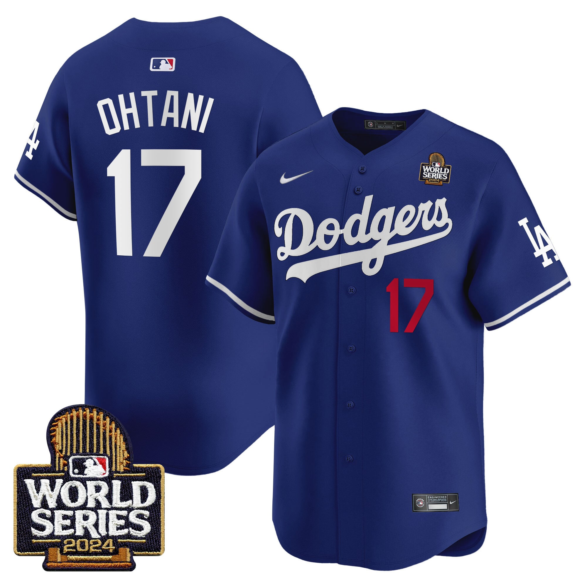 Men's Dodgers 2024 World Series Vapor Premier Limited Jersey V2 - All Stitched