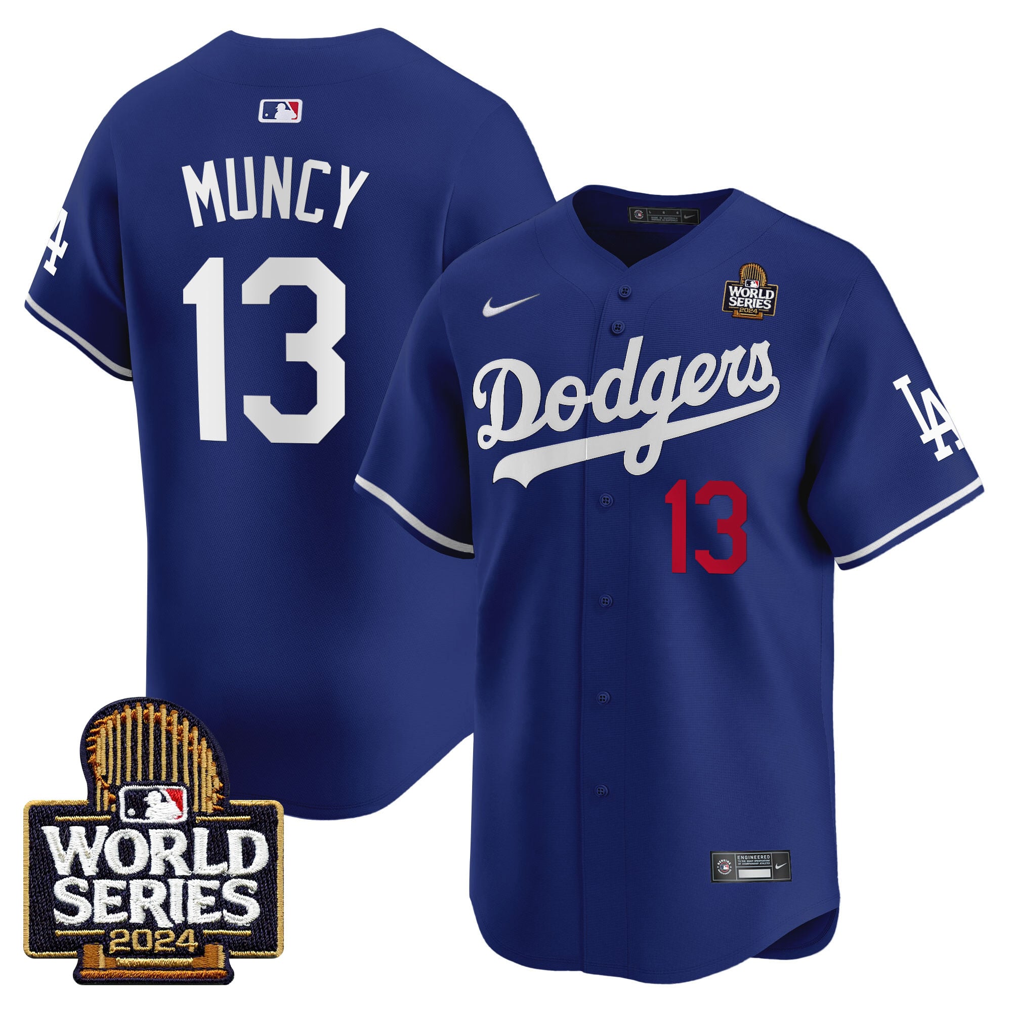 Men's Dodgers 2024 World Series Vapor Premier Limited Jersey V2 - All Stitched