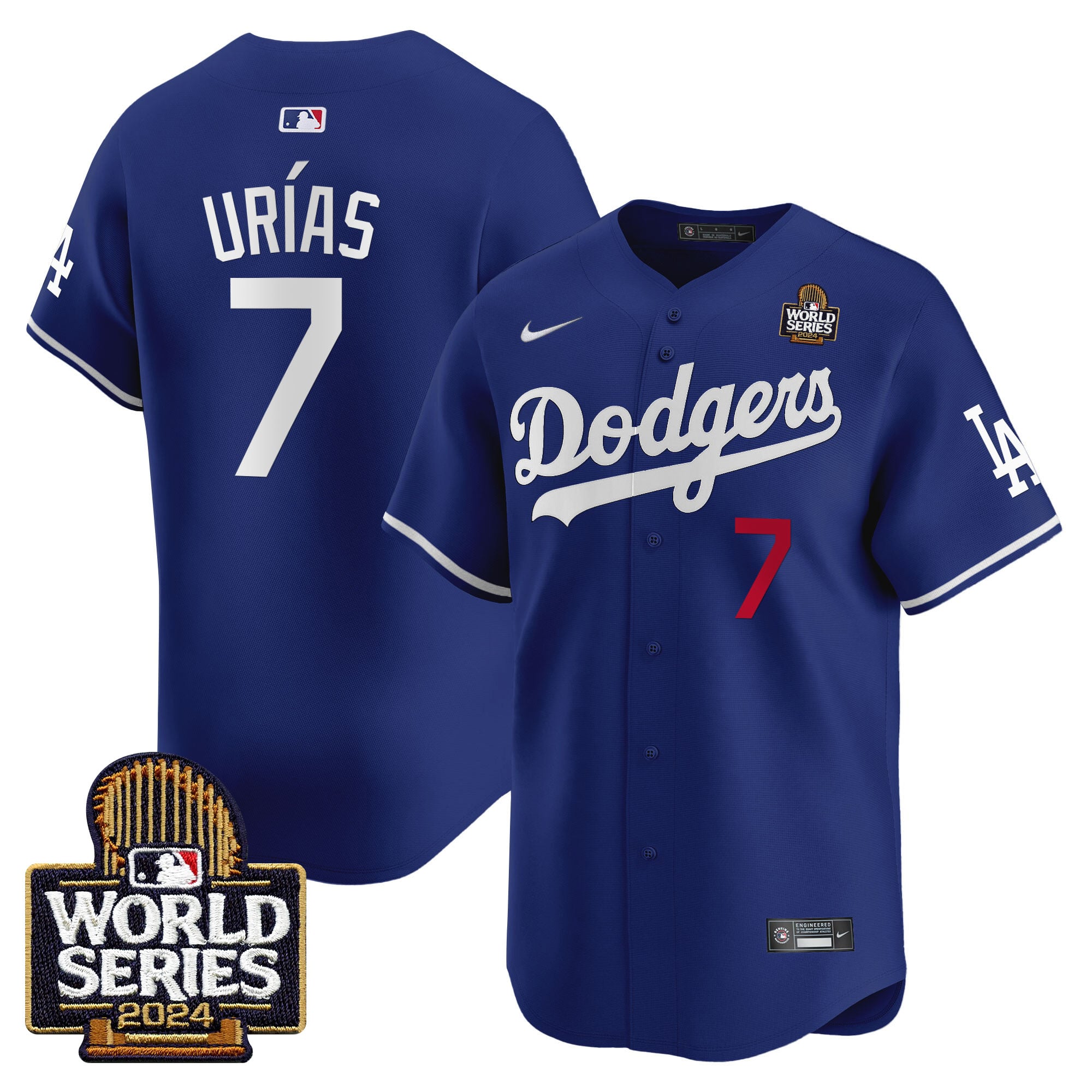 Men's Dodgers 2024 World Series Vapor Premier Limited Jersey V2 - All Stitched