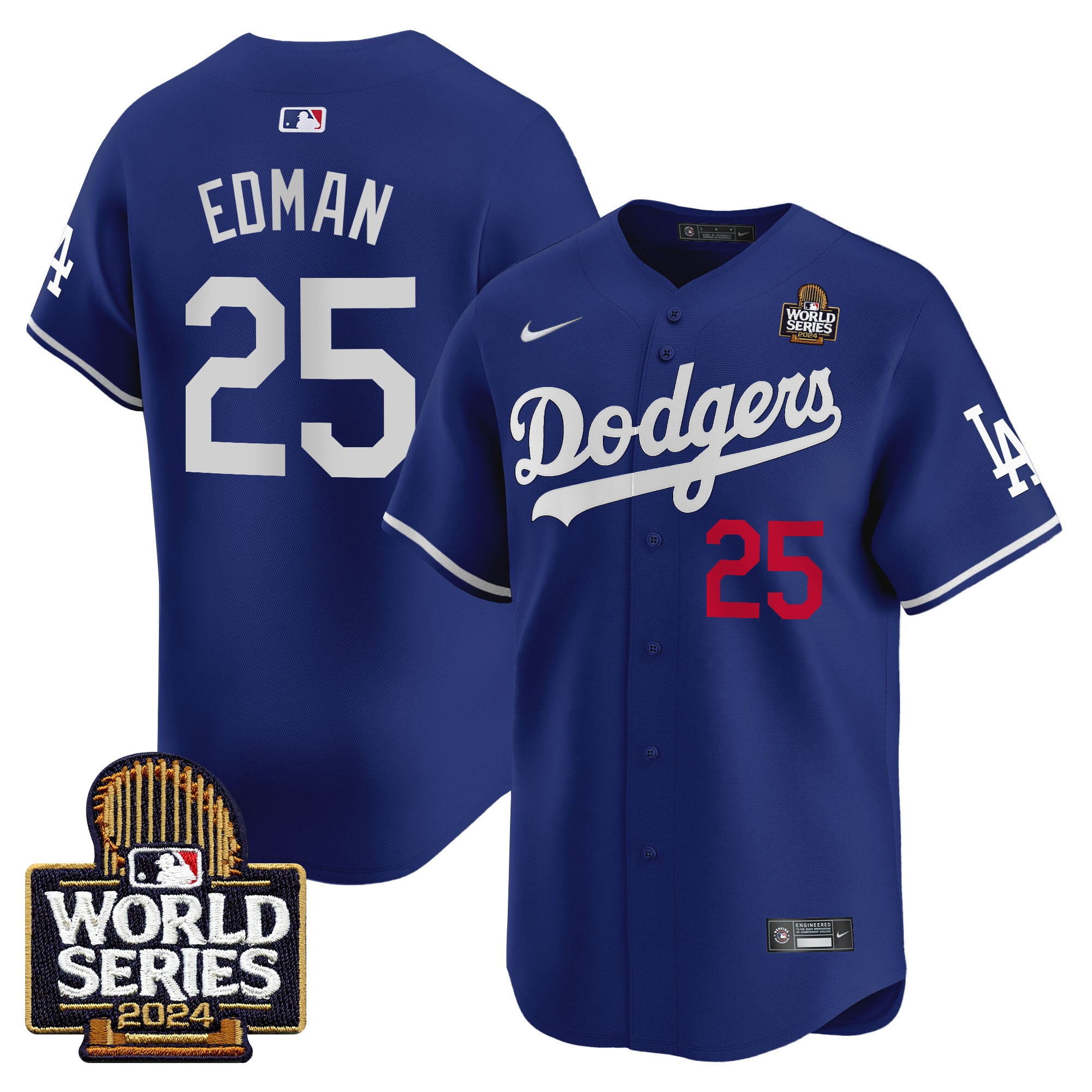 Men's Dodgers 2024 World Series Vapor Premier Limited Jersey V2 - All Stitched